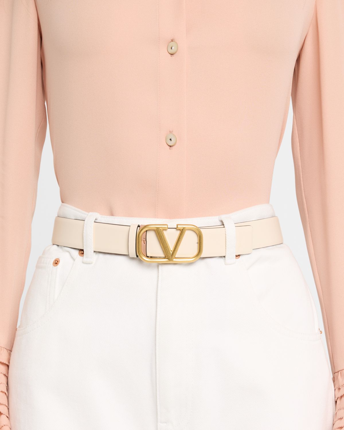 Valentino Garavani VLogo Signature Reversible Leather Belt, 30mm