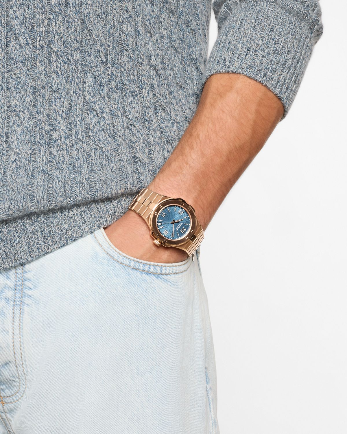 Chopard Alpine Eagle 41mm 18K Rose Gold Blue Dial Chrono Watch