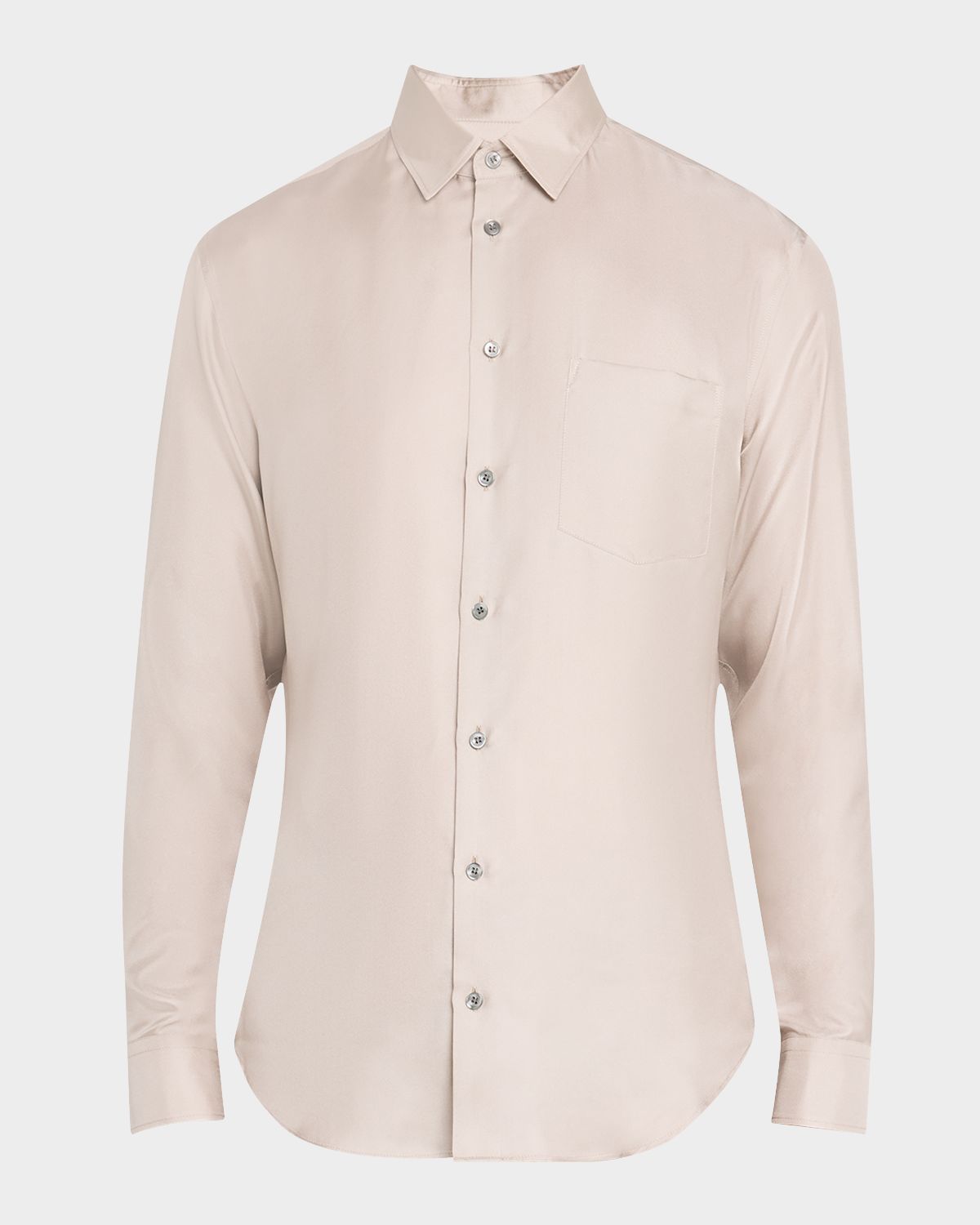 Giorgio Armani Men 's Solid Silk Dress Shirt