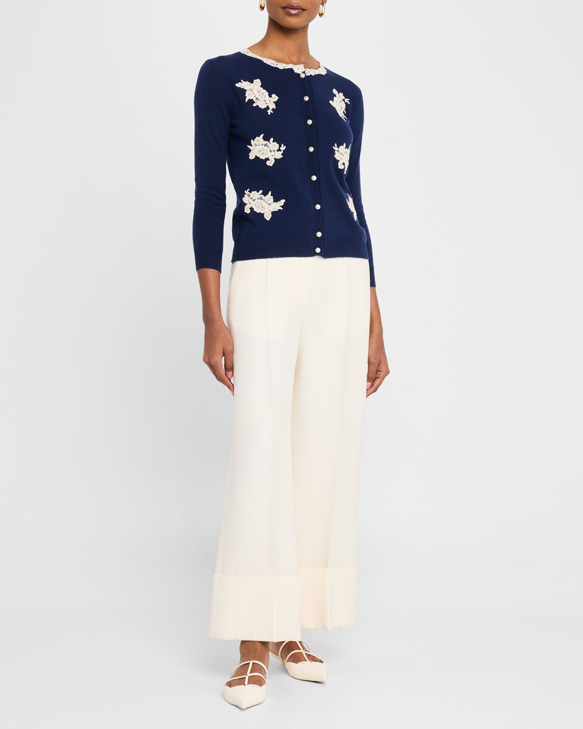 Valentino Garavani Lace Wool Cardigan