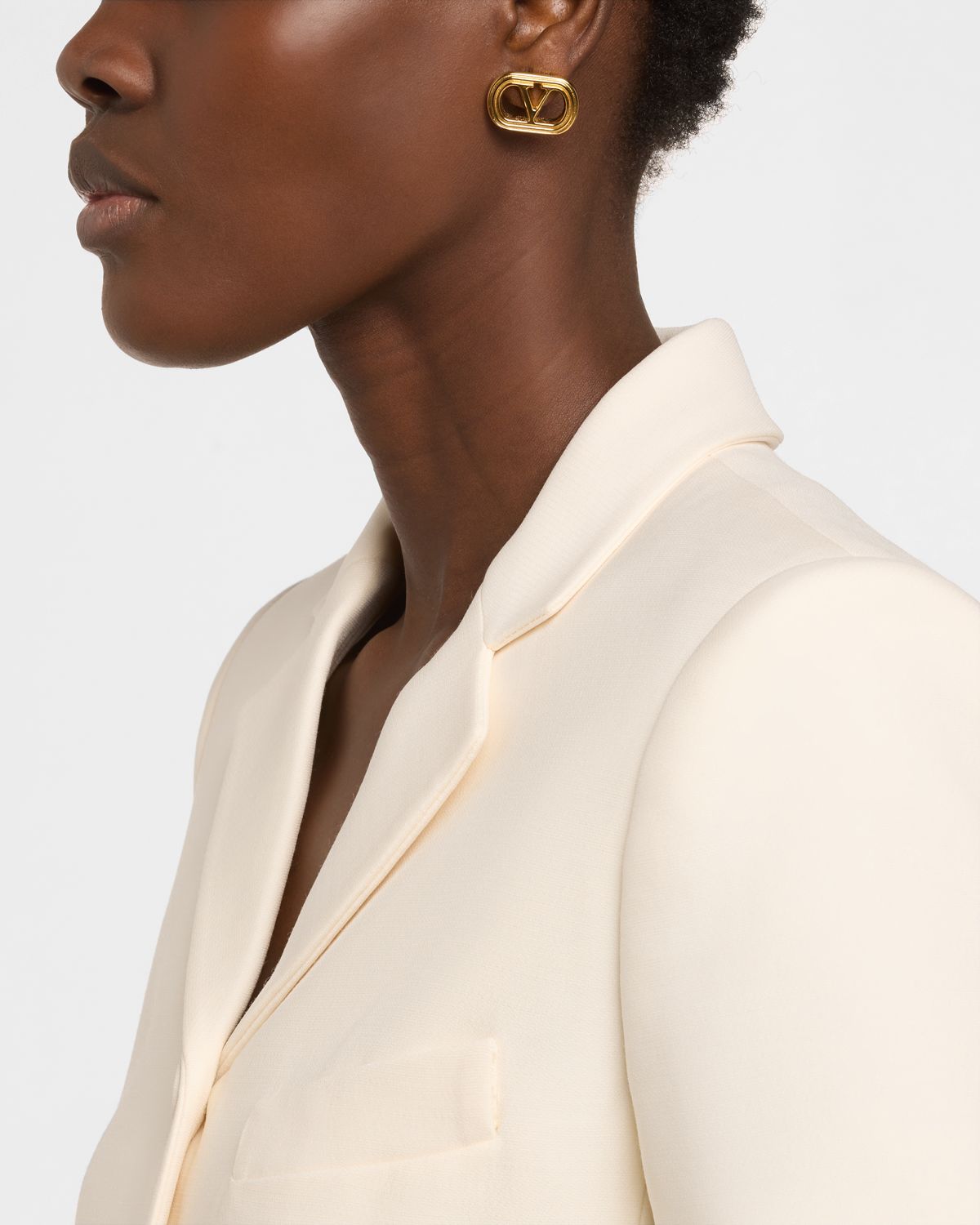 Valentino Garavani Metal V-Logo Ovalette Stud Earrings