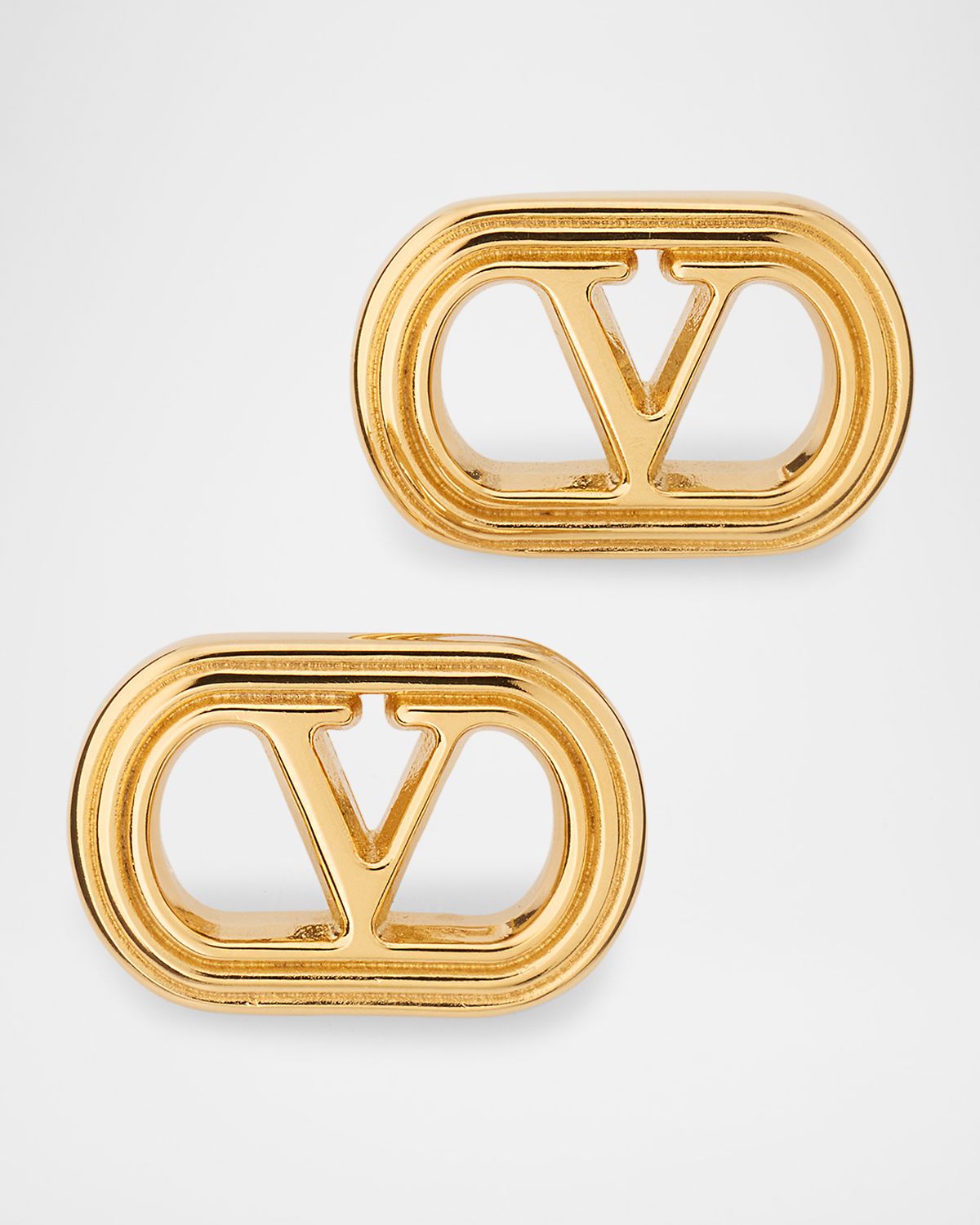 Valentino Garavani Metal V-Logo Ovalette Stud Earrings