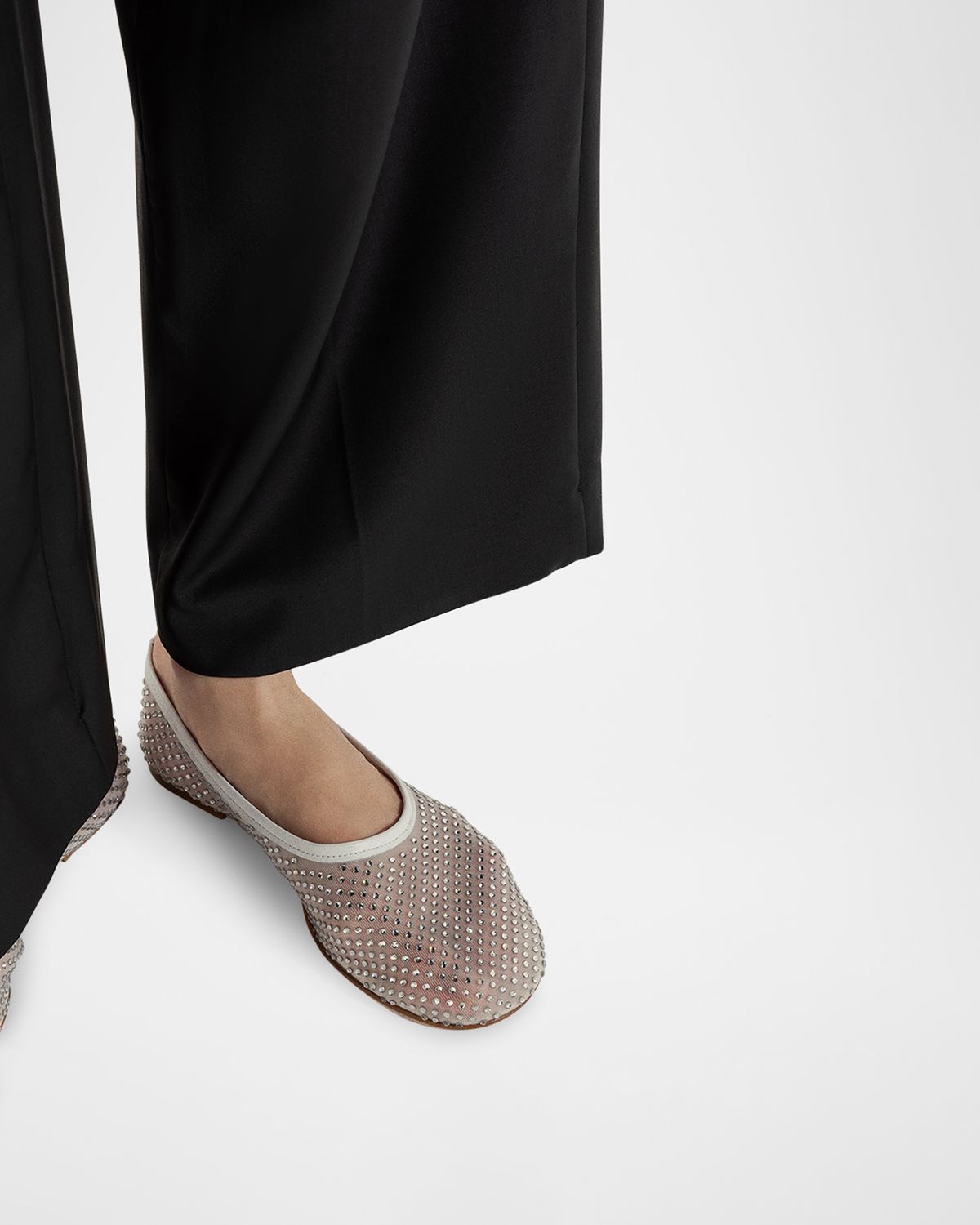 Dear Frances Balla Crystal Mesh Ballerina Flats