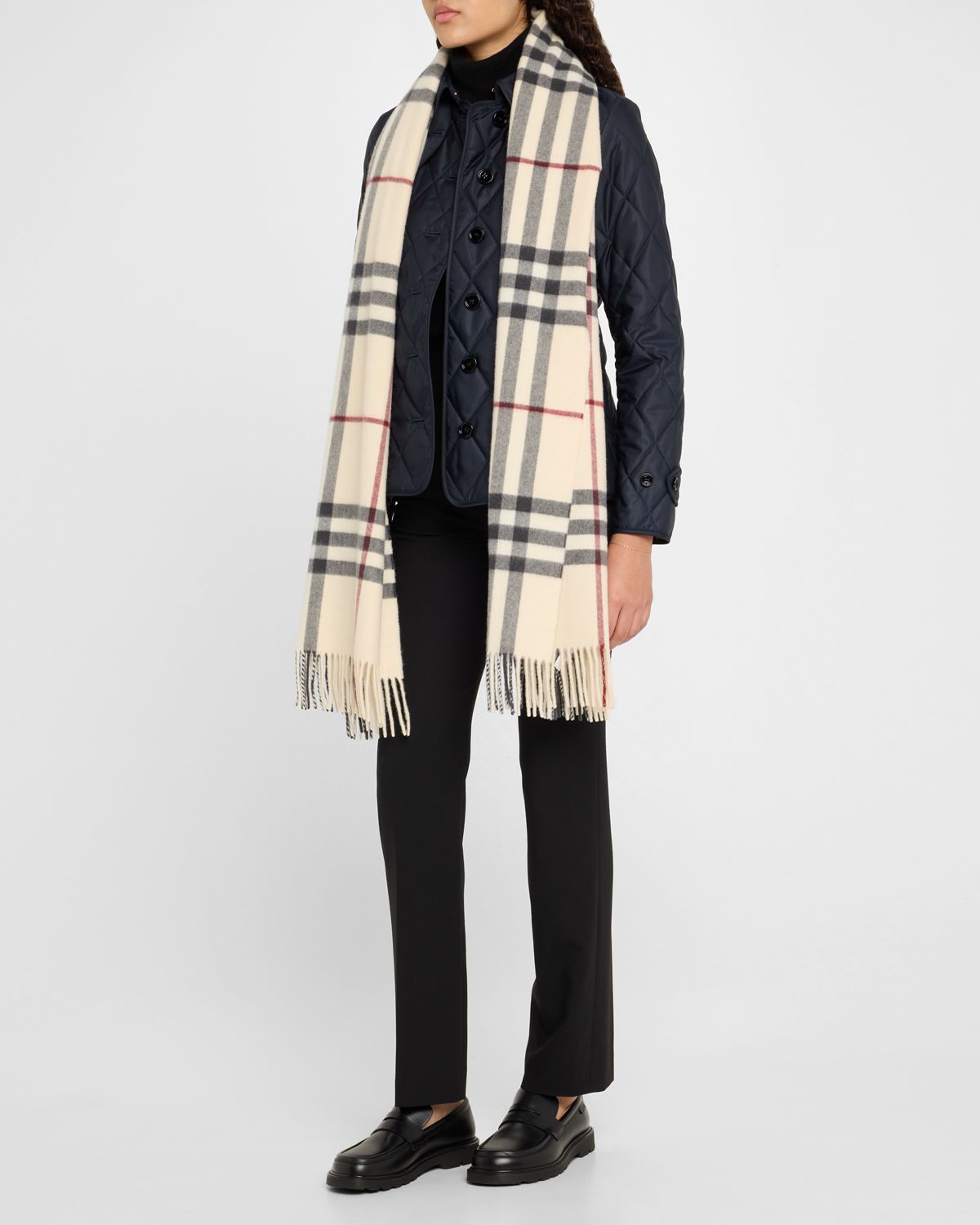 Burberry Washed Giant Check Cashmere Scarf