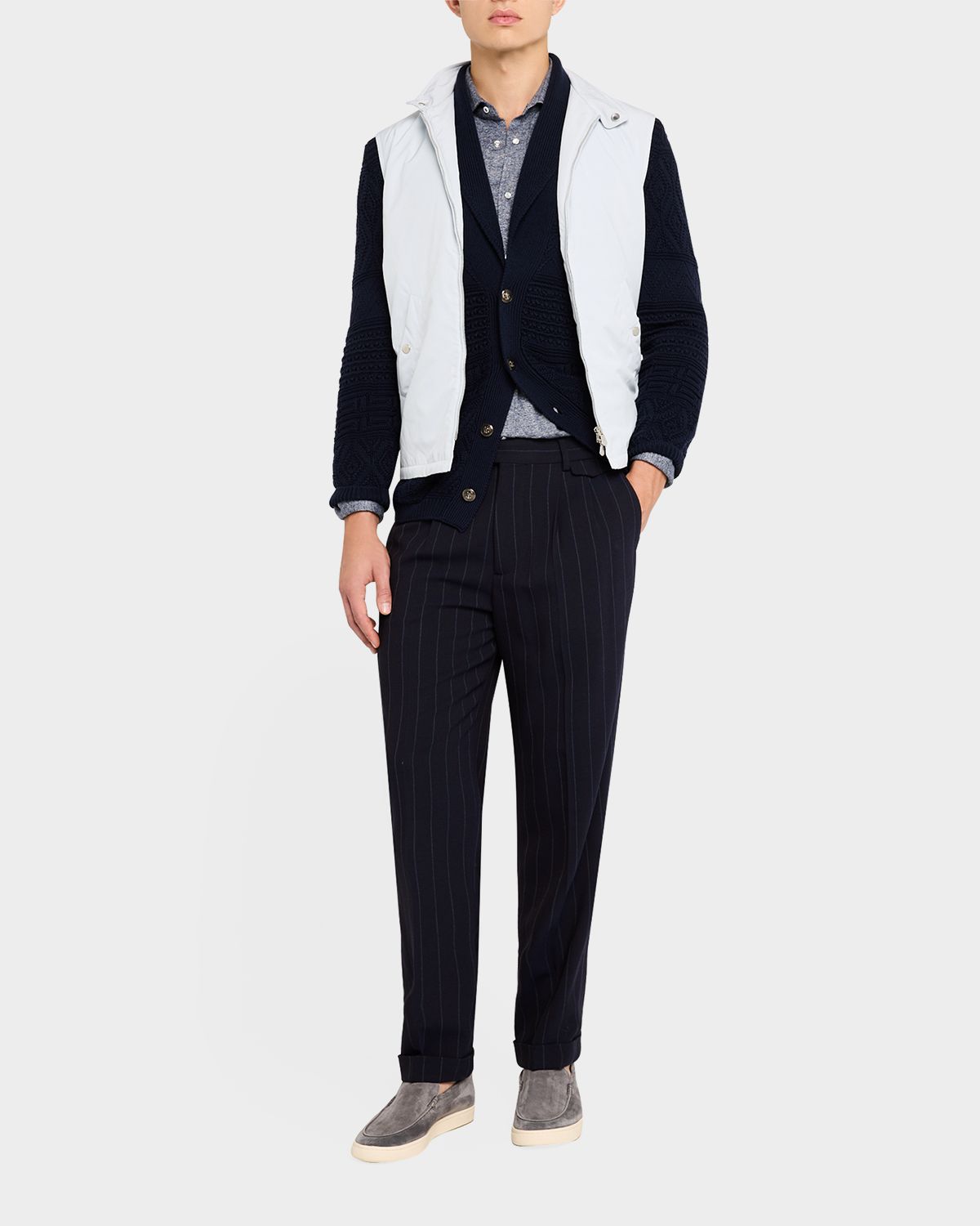 Brunello Cucinelli Men's Water-Resistant Microfiber Full-Zip Vest