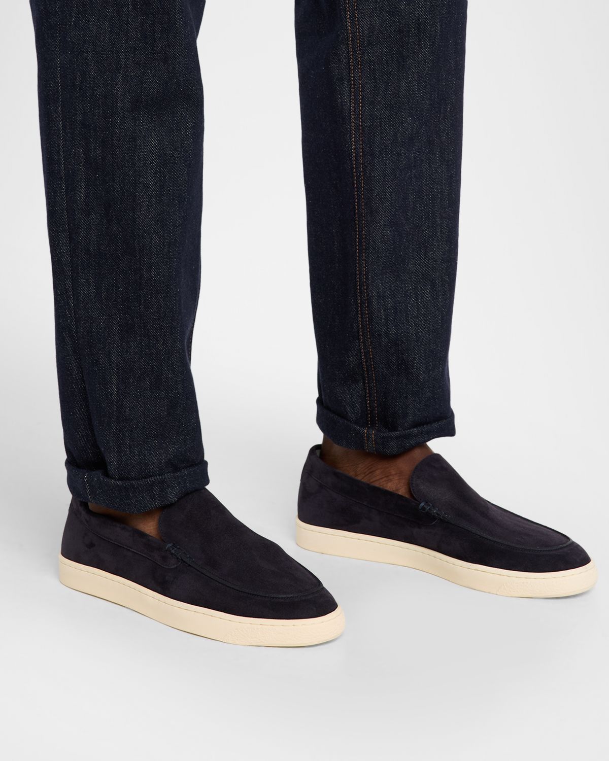 Brunello Cucinelli Men 's Hybrid Venetian Suede Slip-Ons