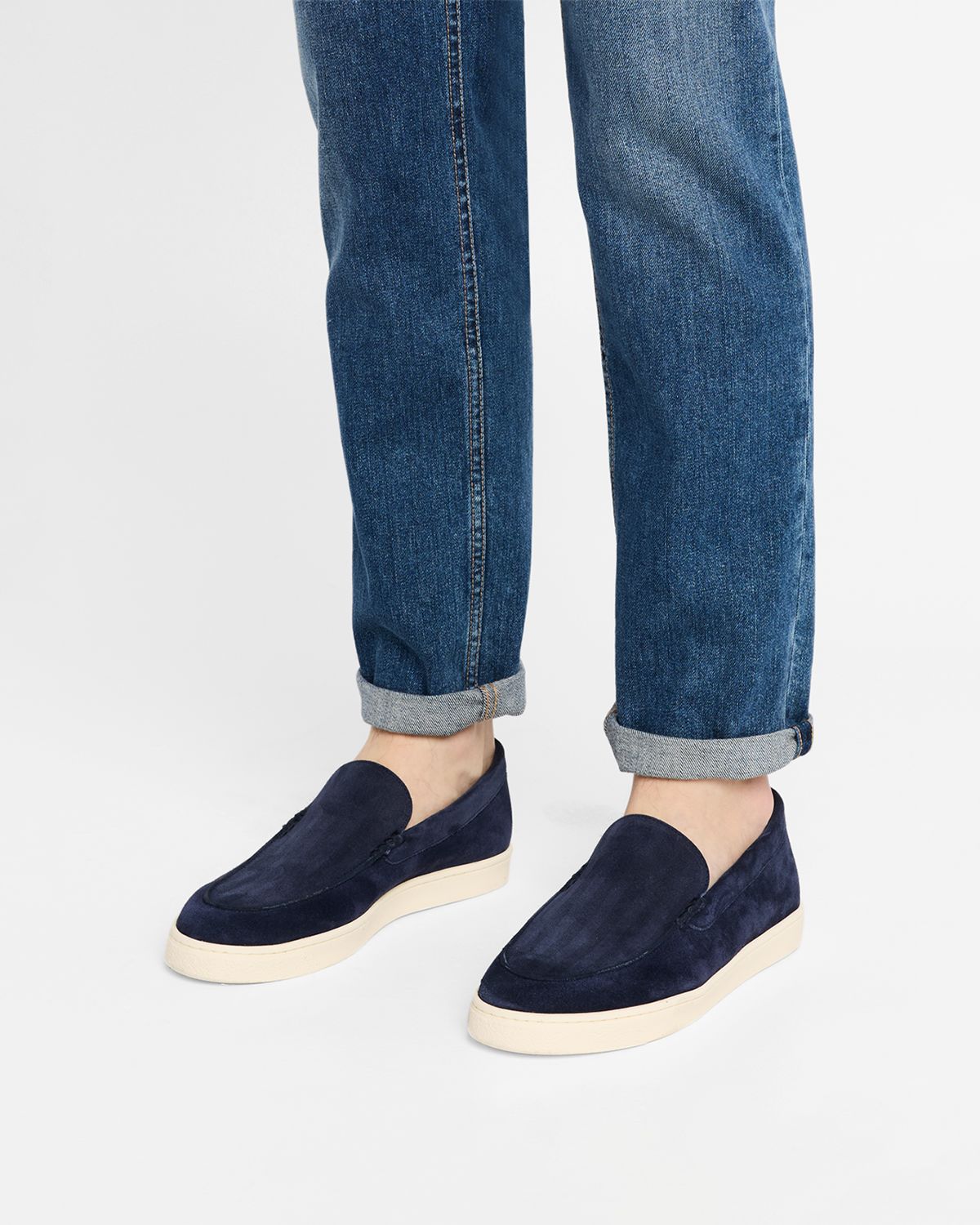 Brunello Cucinelli Men 's Hybrid Venetian Suede Slip-Ons | Thumbnail 7 Brunello Cucinelli Men 's Hybrid Venetian Suede Slip-Ons | Thumbnail 7