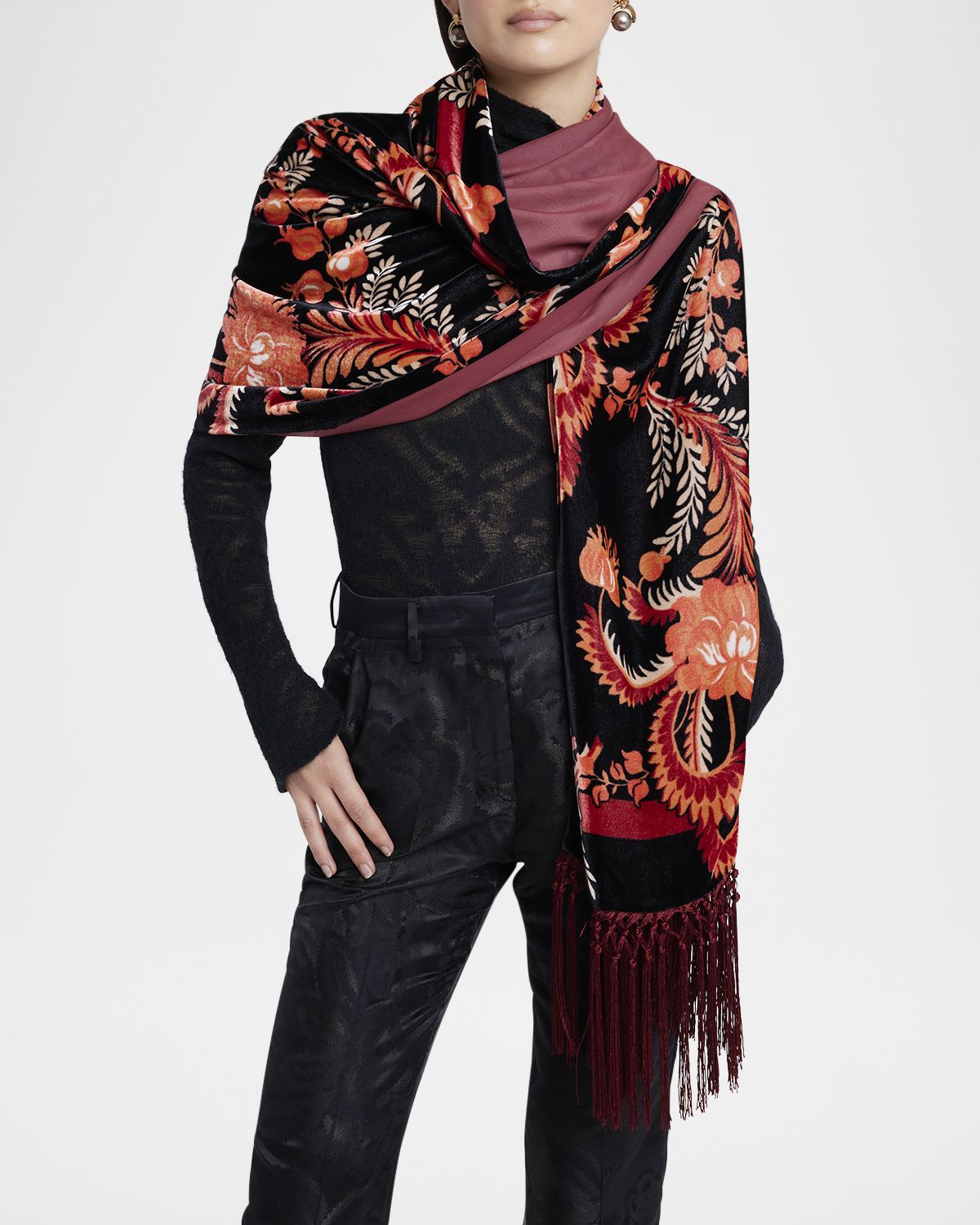 Etro Orfeo Two-Toned Silk-Cashmere Blend Scarf