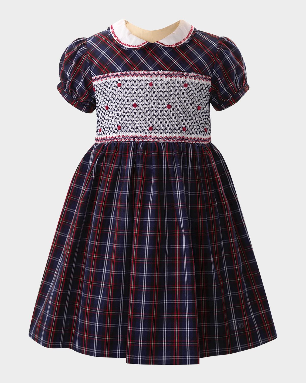 Rachel Riley Girl 's Check-Print Smocked Dress, Size 2-10 | Thumbnail 3 Rachel Riley Girl 's Check-Print Smocked Dress, Size 2-10 | Thumbnail 3