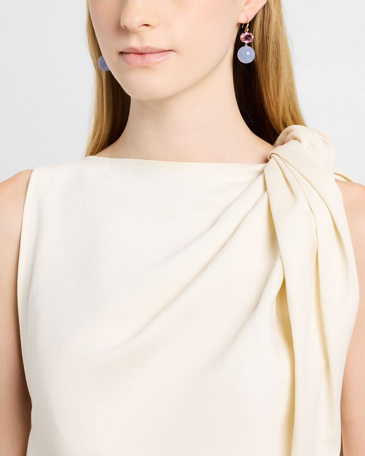 Irene Neuwirth Gumball 18K Rose Gold Pink Tourmaline and Moonstone Earrings, One-Of-A-Kind