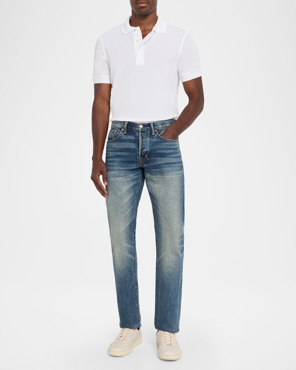 TOM FORD Men 's Lyocell Pique Polo Shirt | Thumbnail 5 TOM FORD Men 's Lyocell Pique Polo Shirt | Thumbnail 5