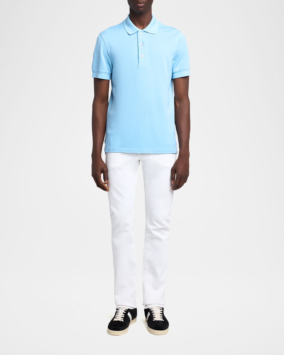 TOM FORD Men 's Lyocell Pique Polo Shirt | Thumbnail 5 TOM FORD Men 's Lyocell Pique Polo Shirt | Thumbnail 5