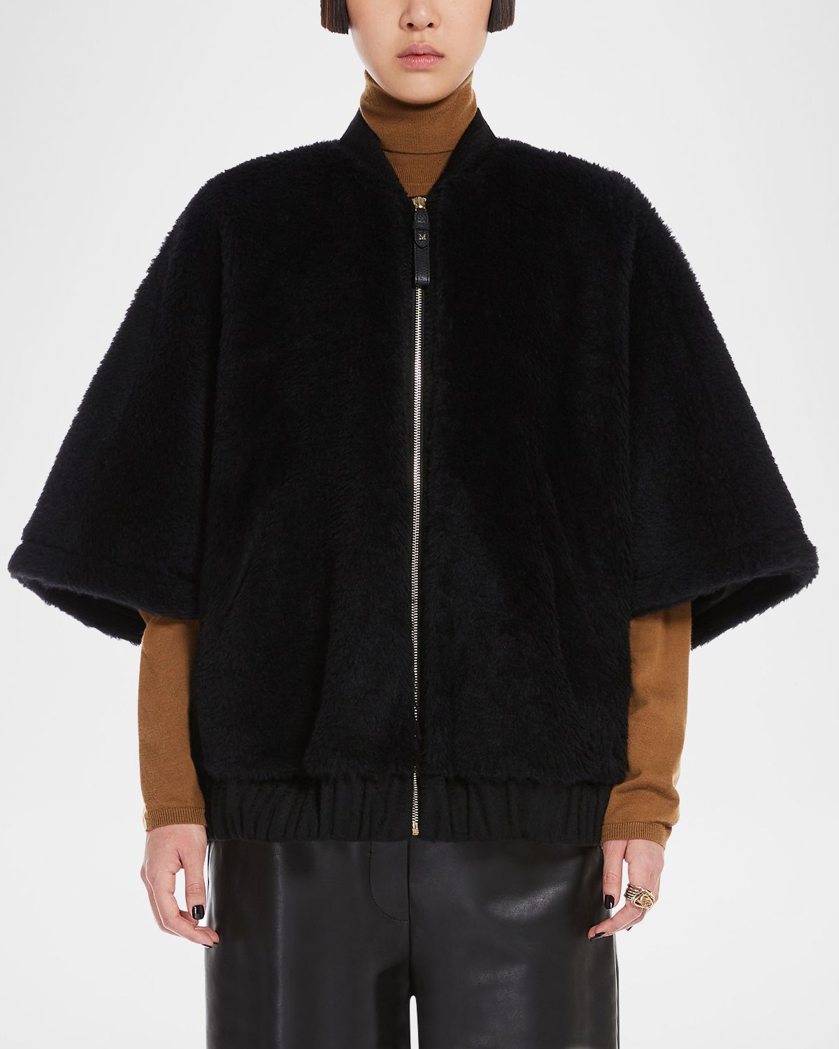 Max Mara Briose Wool-Blend Wrap Cape