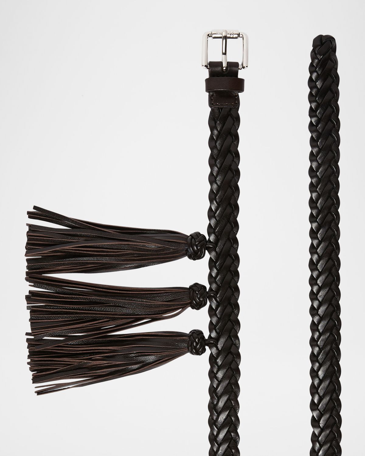 Max Mara Tassel Skinny Leather Belt