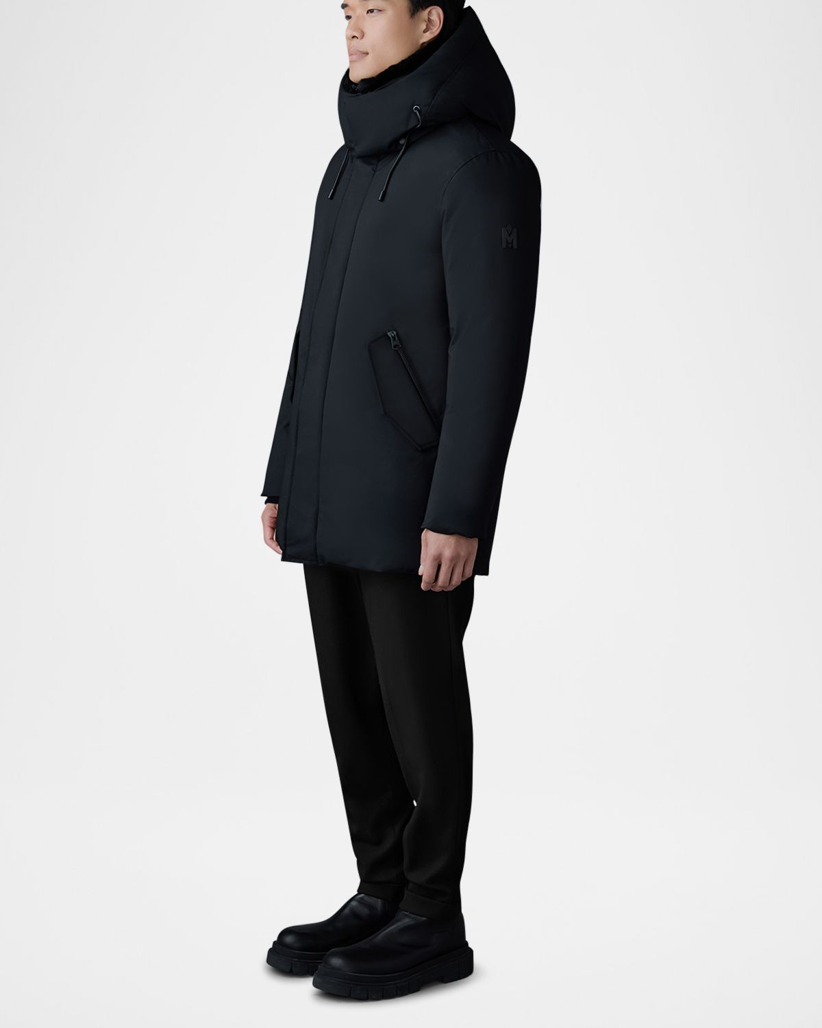 Mackage Men 's Sullivan Mid-Length Jacket with Shearling