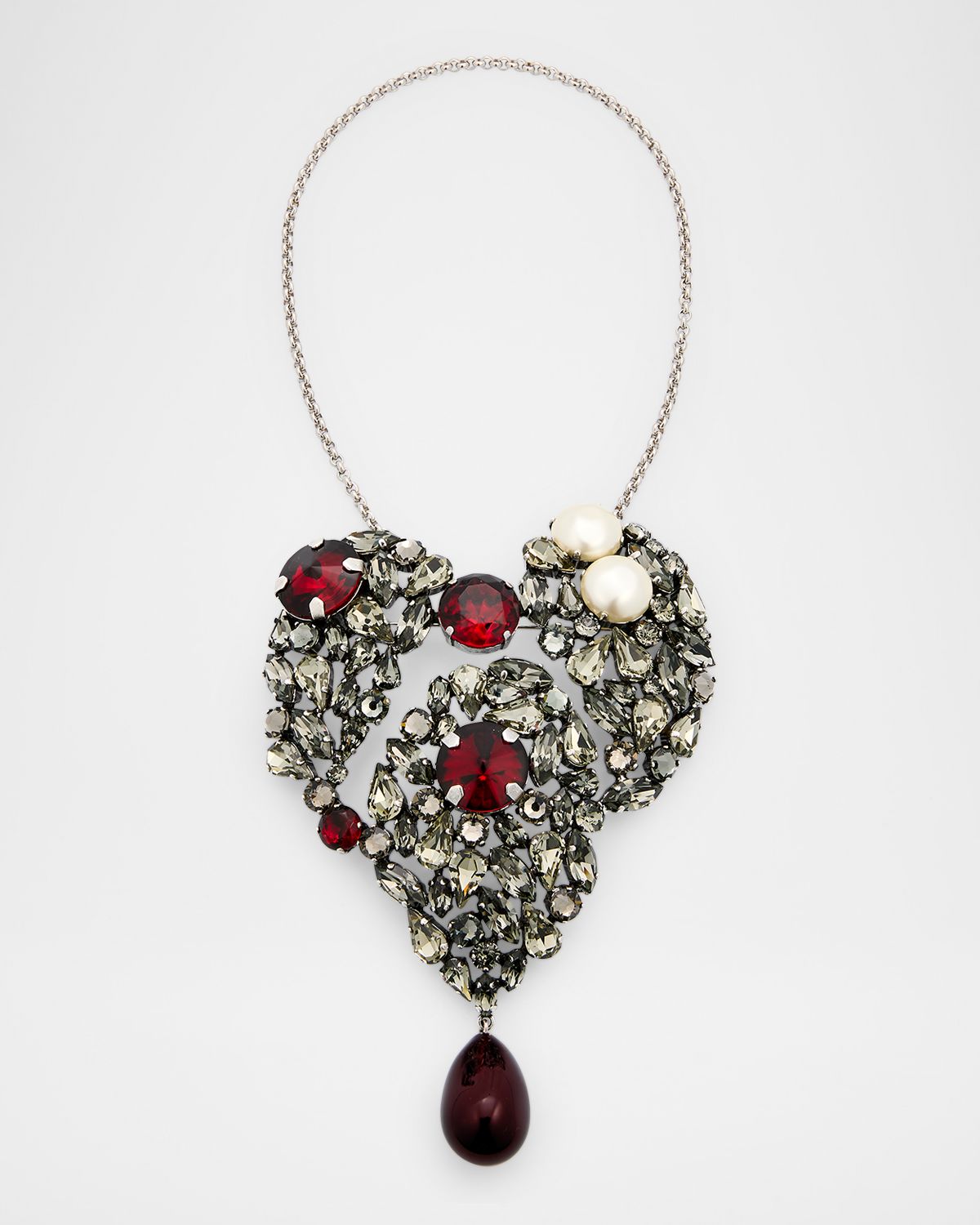 Saint Laurent Le Coeur Fetiche Heart Necklace with Convertible Brooch