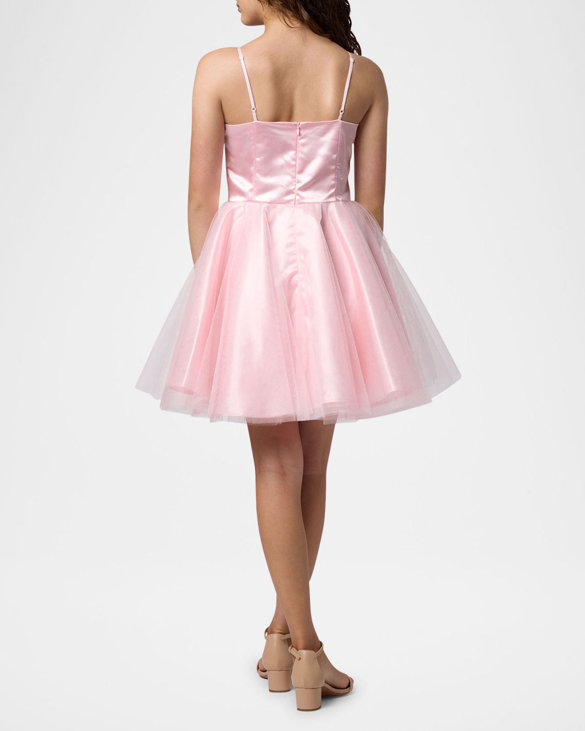 Un Deux Trois Girl 's Satin & Tulle Party Dress, Size 7-16