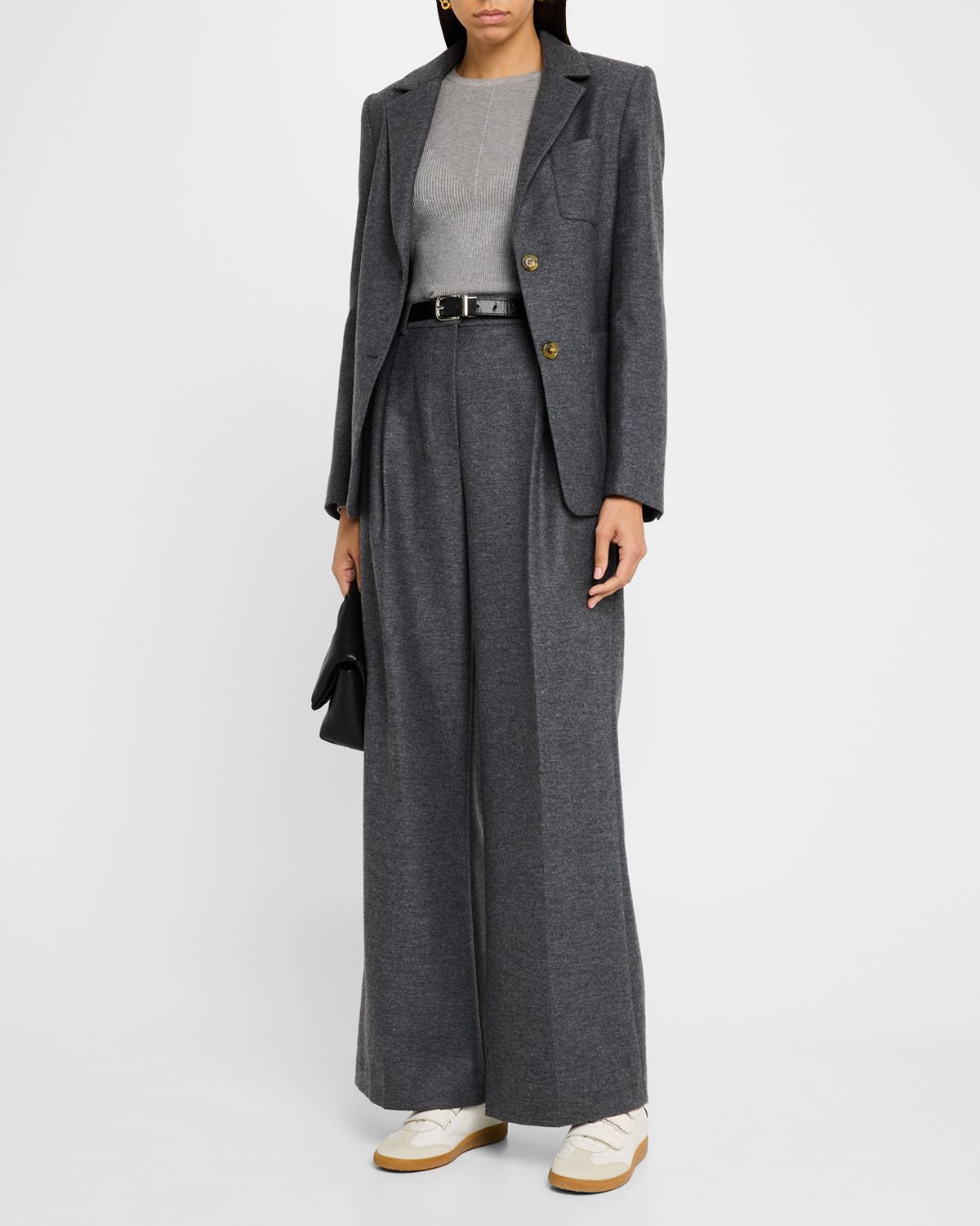 ARGENT Single-Breasted Textured Wool Weekend Blazer