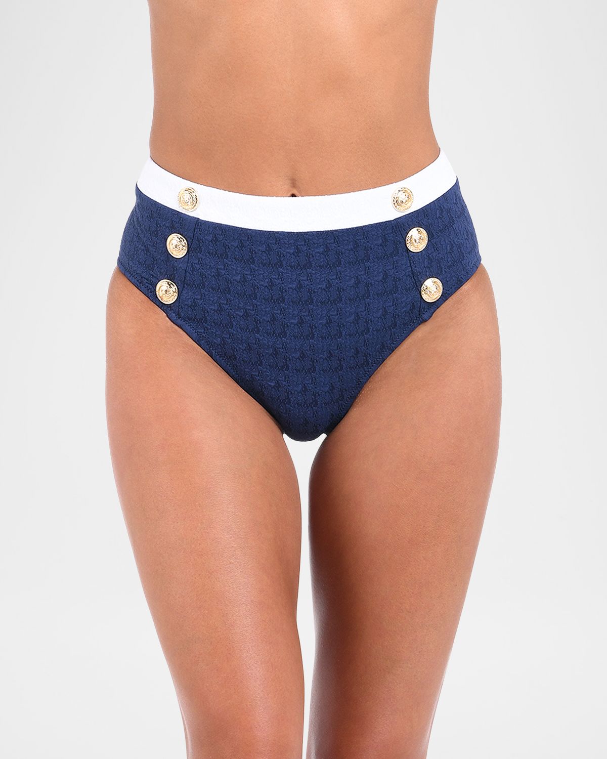 L 'Agence Vanessa Colorblock Chic High-Waist Bikini Bottoms | Thumbnail 2 L 'Agence Vanessa Colorblock Chic High-Waist Bikini Bottoms | Thumbnail 2