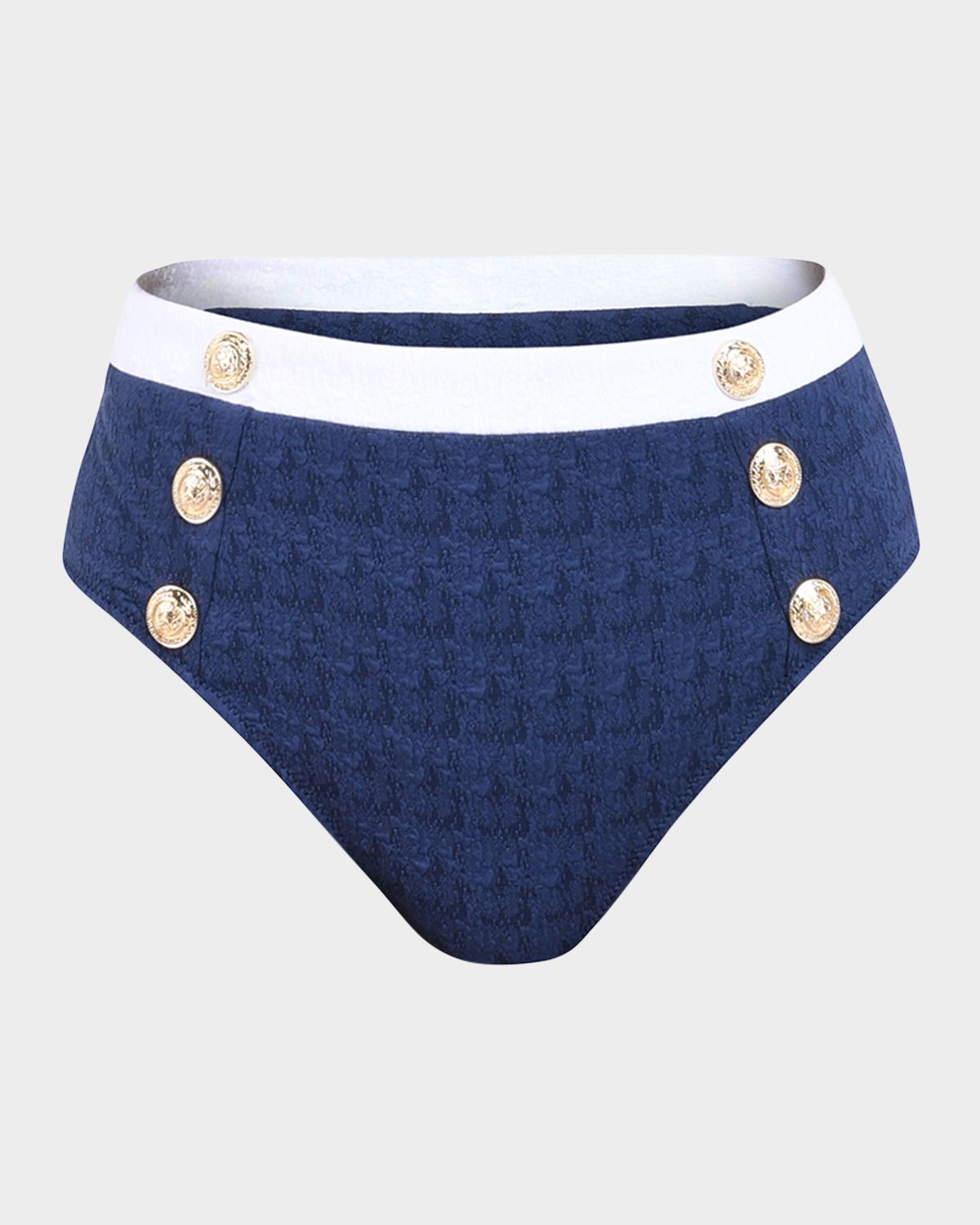 L 'Agence Vanessa Colorblock Chic High-Waist Bikini Bottoms