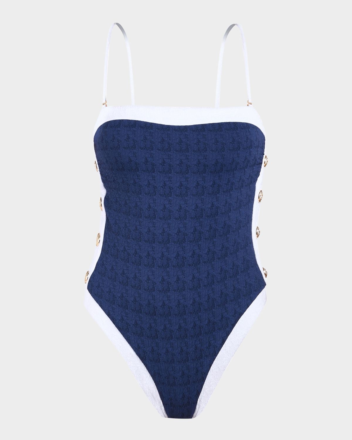 L 'Agence Tory Colorblock Chic Bandeau One-Piece Swimsuit