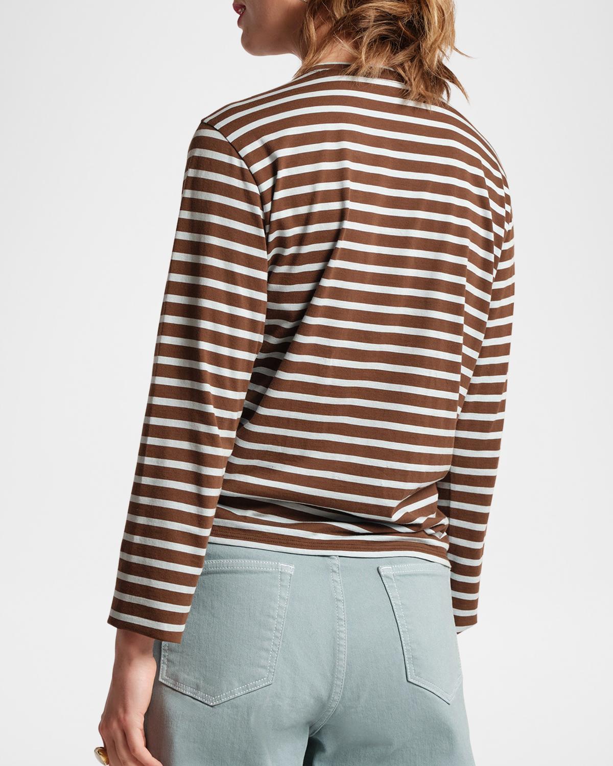 Frances Valentine Striped Crewneck Pima Cotton Top | Thumbnail 3