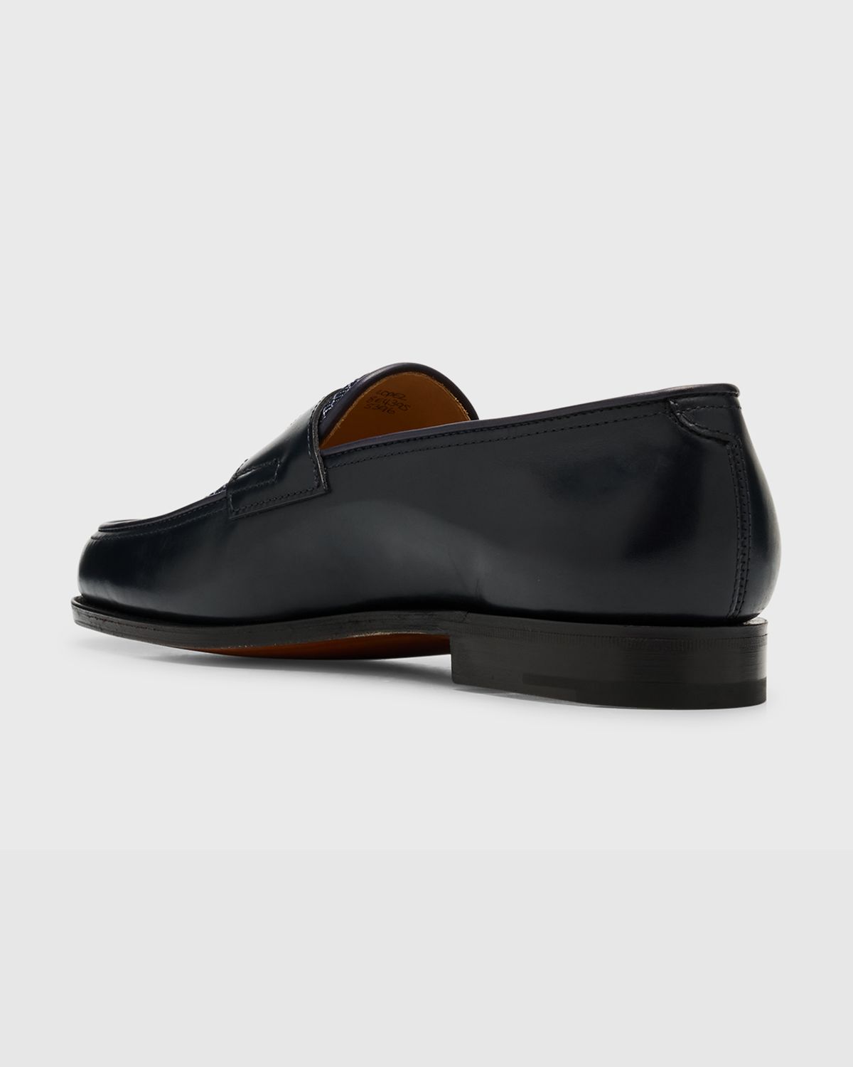John Lobb Men 's Lopez Denim and Leather Penny Loafers