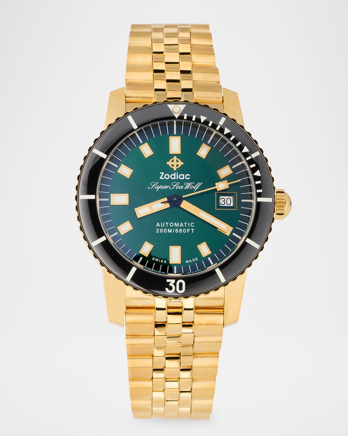ZODIAC Limited Edition Compression Diver Automatic 18K Gold-Plated Bracelet Watch Gift Set, 40mm