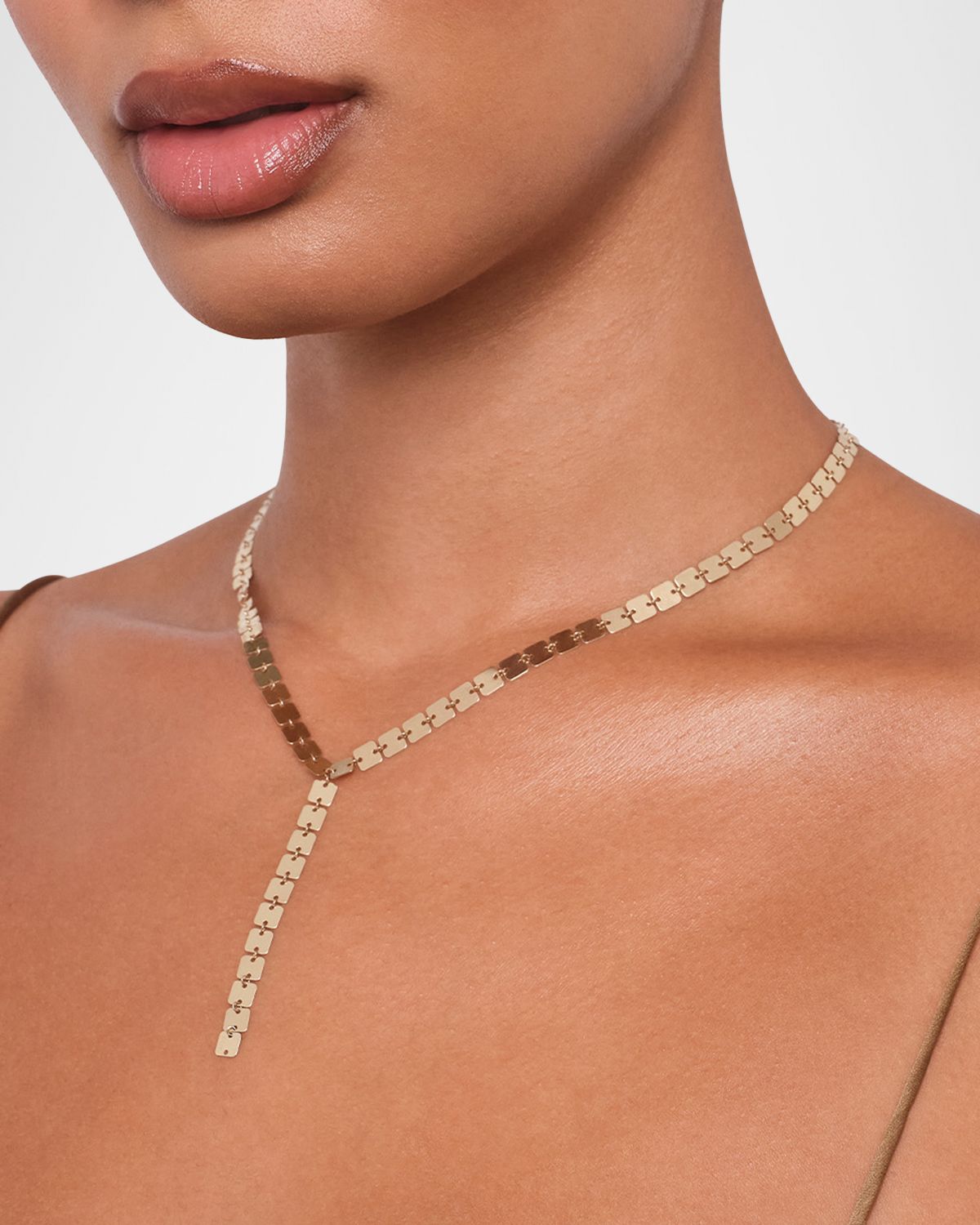 LANA Laser Square Chain Lariat Necklace