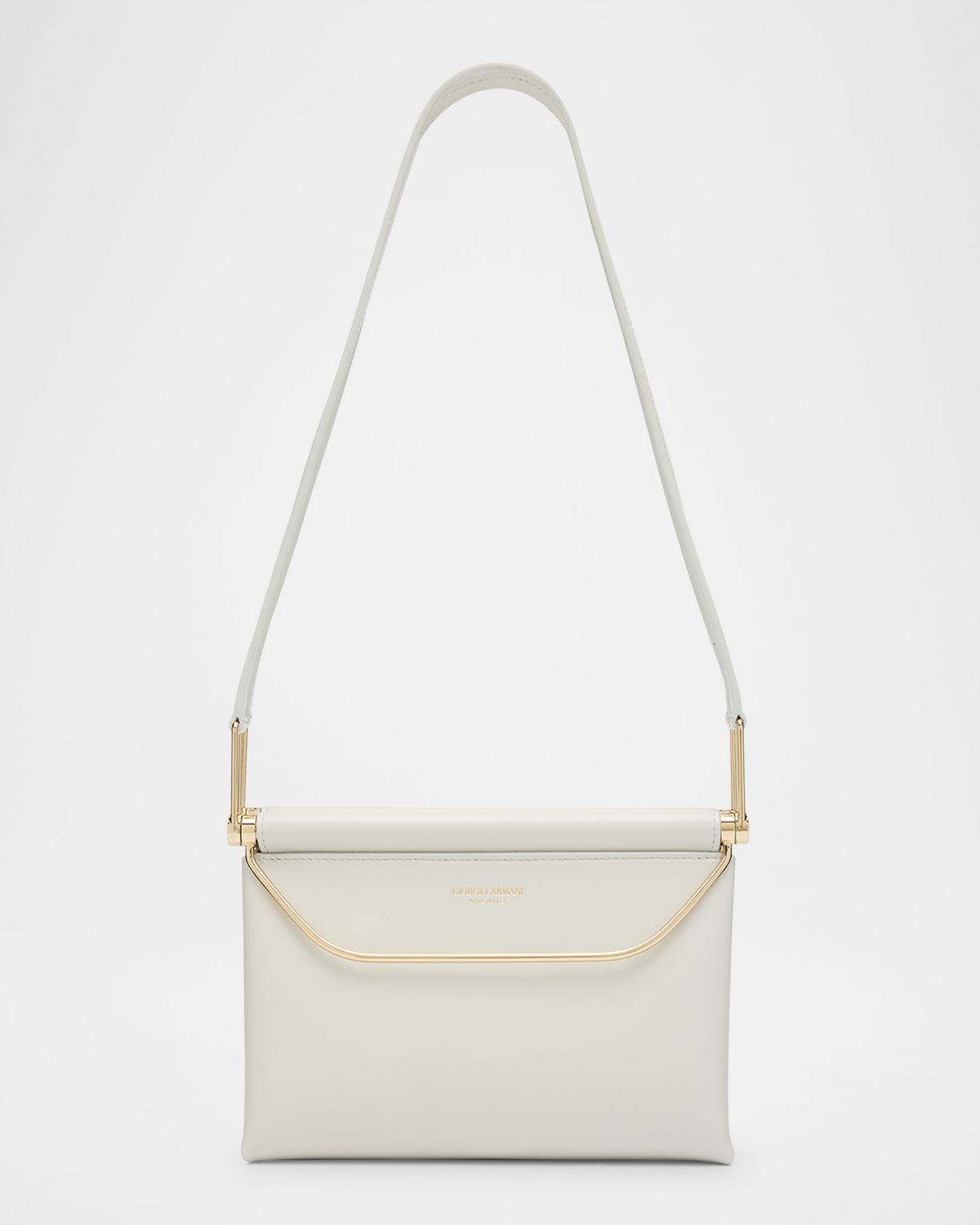 Giorgio Armani Avenue Small Polished Leather Shoulder Bag