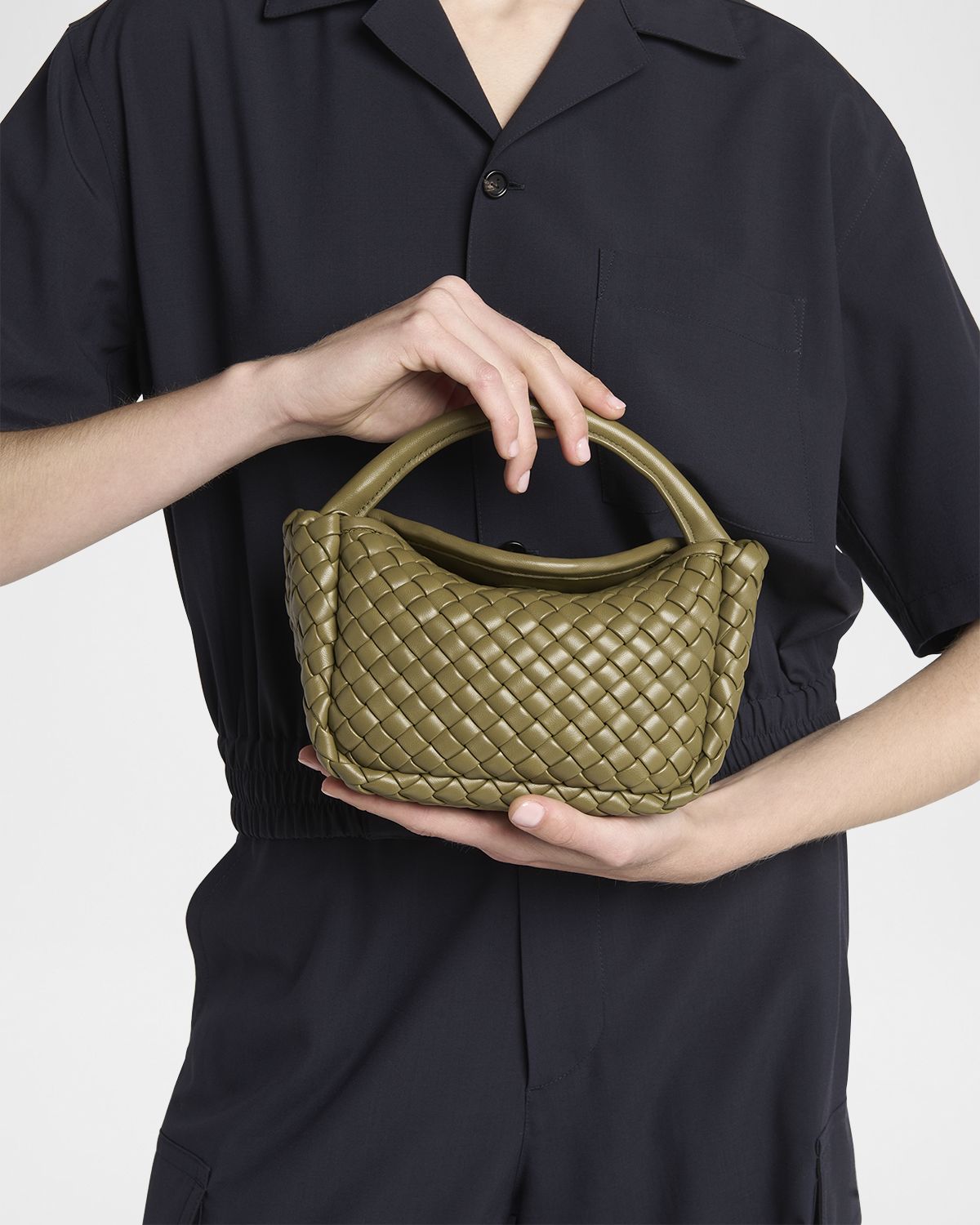 Bottega Veneta Cobble Mini Leather Top-Handle Bag