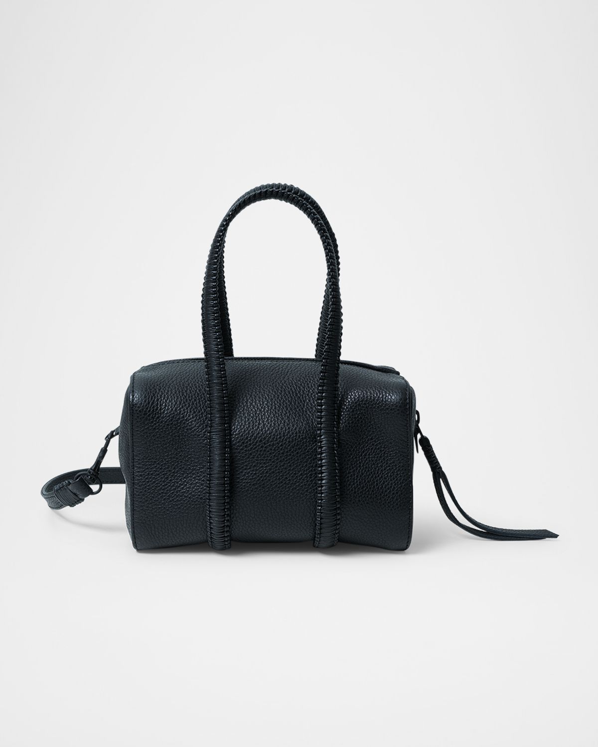 Callista Mini Bowling Grained Leather Top-Handle Bag
