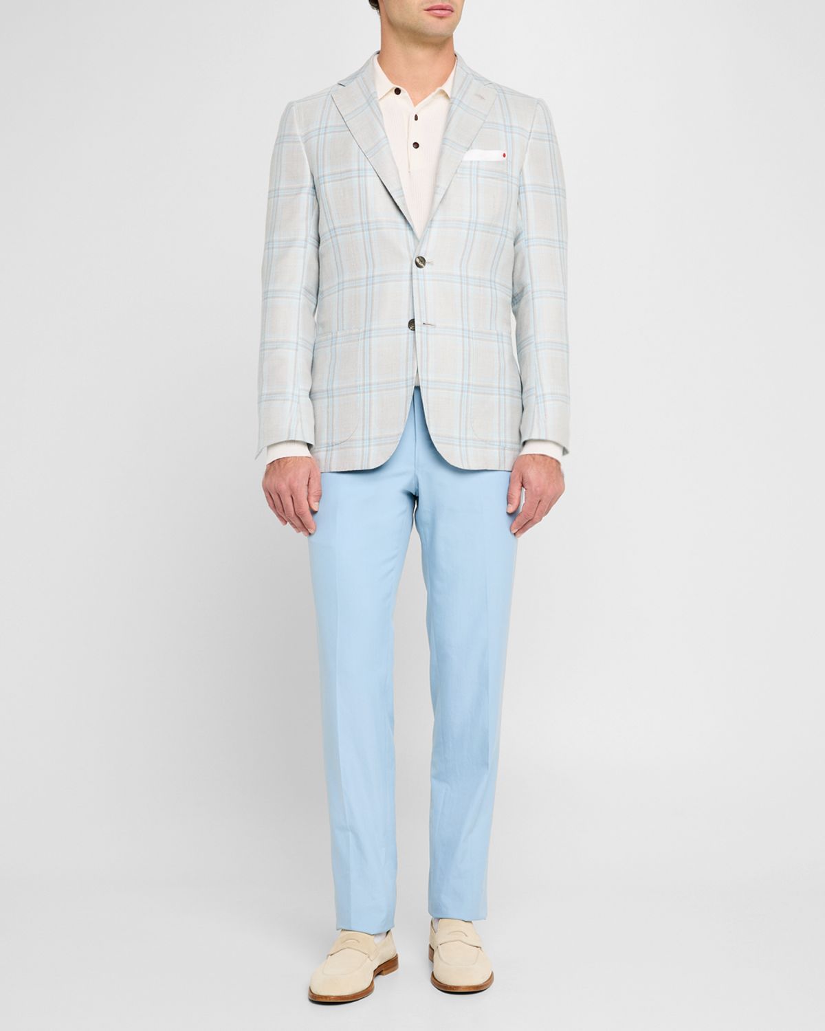 Kiton Men 's Flat-Front Twill Pants