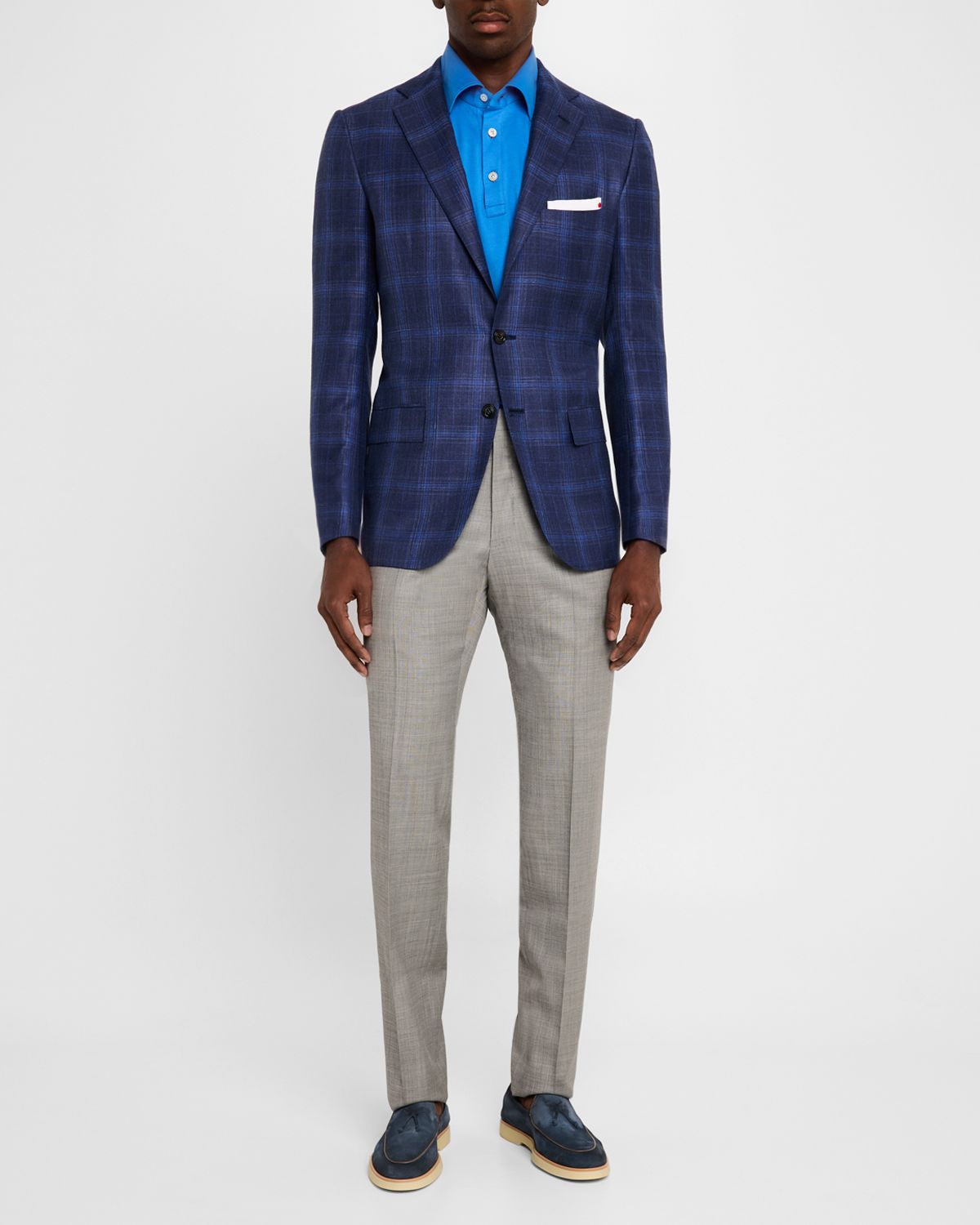 Kiton Men 's Plaid Sport Coat