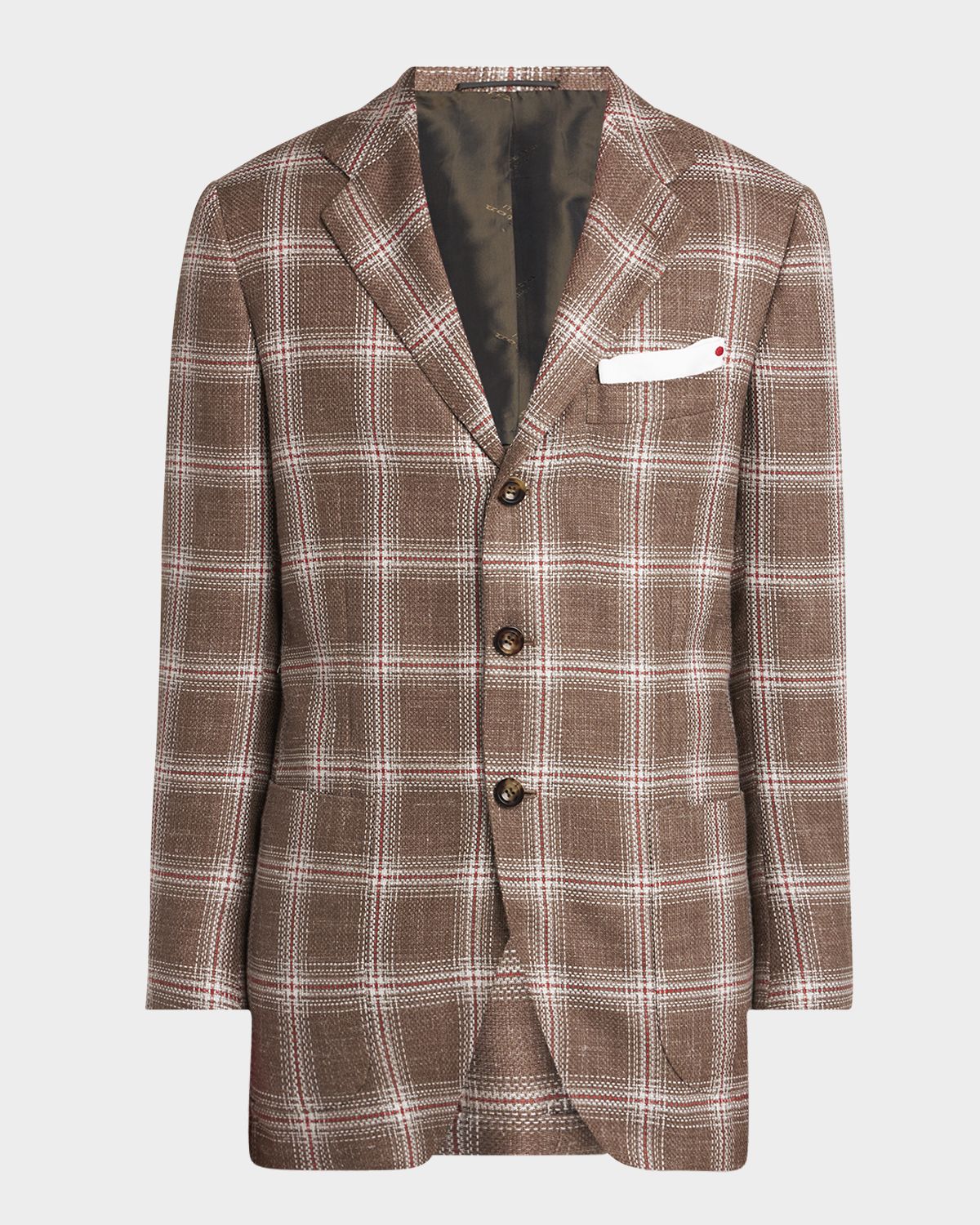 Kiton Men 's Cashmere-Blend Plaid Sport Coat