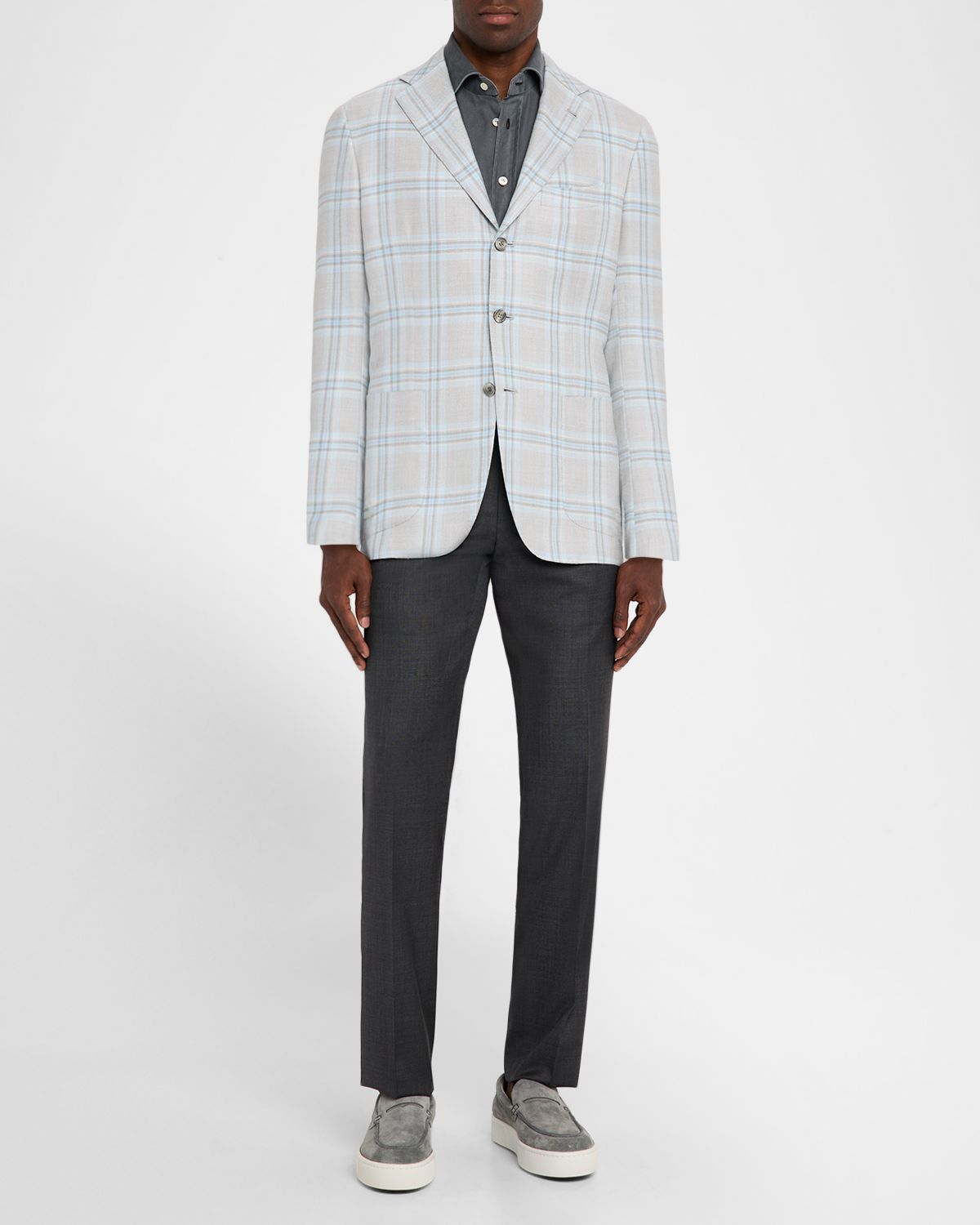 Kiton Men 's Check Sport Coat
