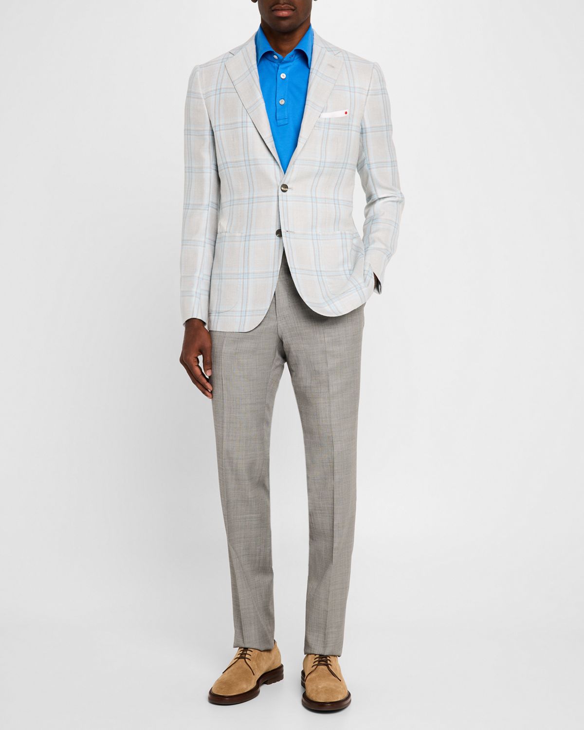 Kiton Men 's Micro-Plaid Sport Coat