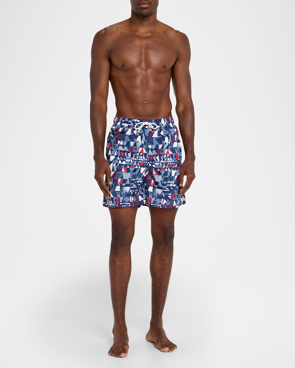 Kiton Men 's Geometric-Print wim Trunks