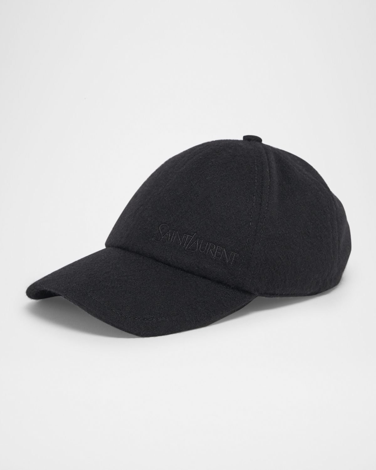 Saint Laurent Vintage Cashmere Logo-Print Baseball Cap