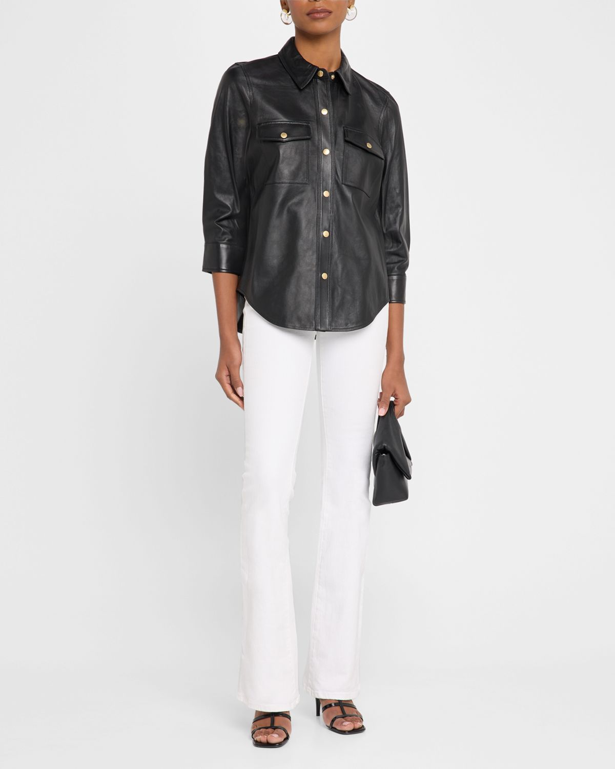 L 'Agence Avina Leather Blouse