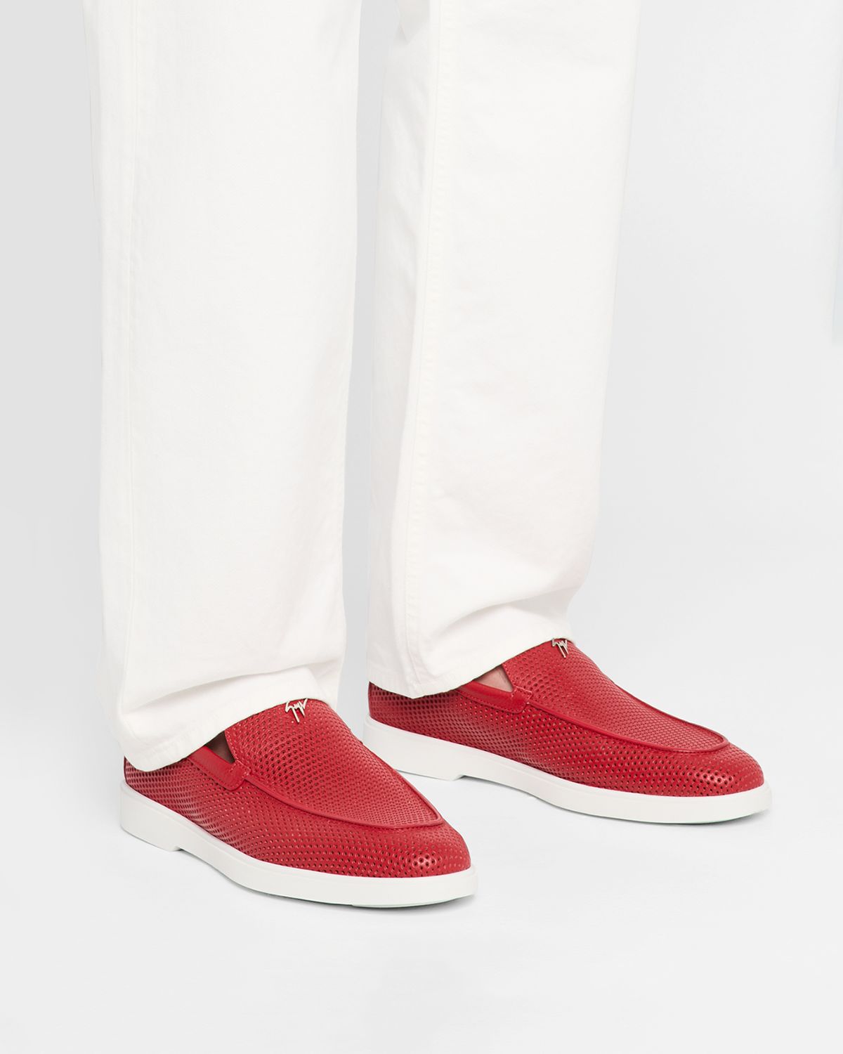 Giuseppe Zanotti Men 's Berth 10 Perforated Leather Loafers