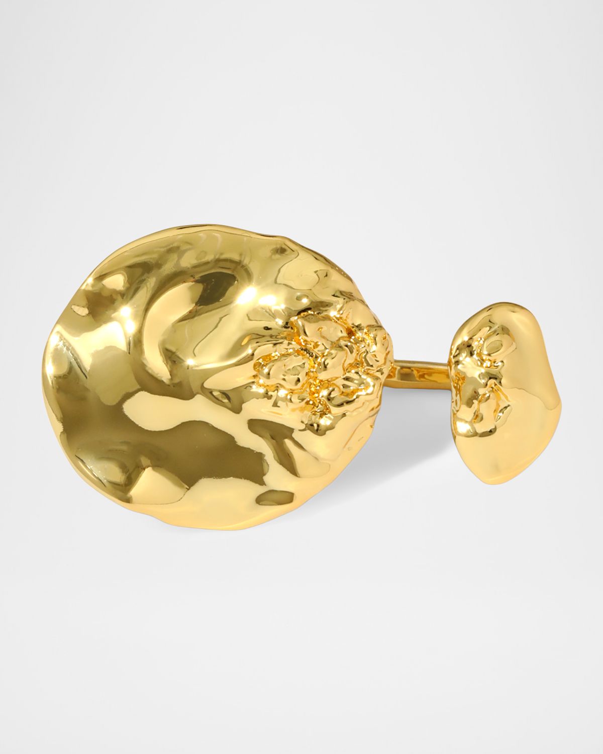Alexis Bittar Brut Golden Double Disc Ring, Size 7