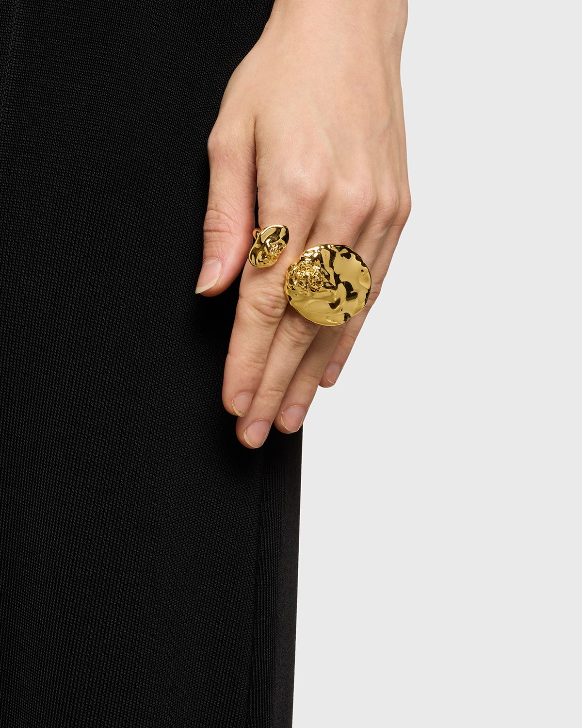 Alexis Bittar Brut Golden Double Disc Ring, Size 8