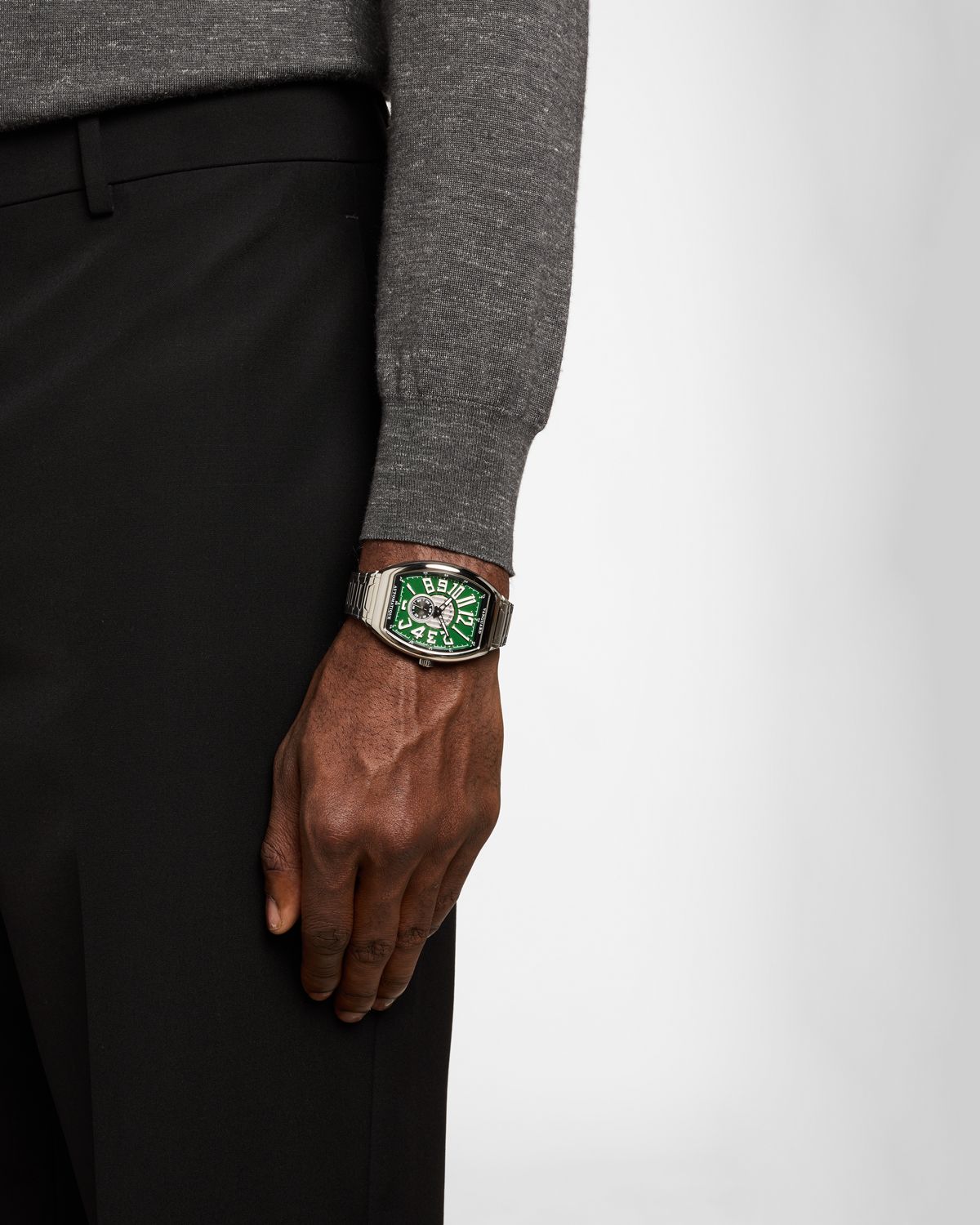 Franck Muller 41mm Slim Vintage Vanguard Bracelet Watch, Green