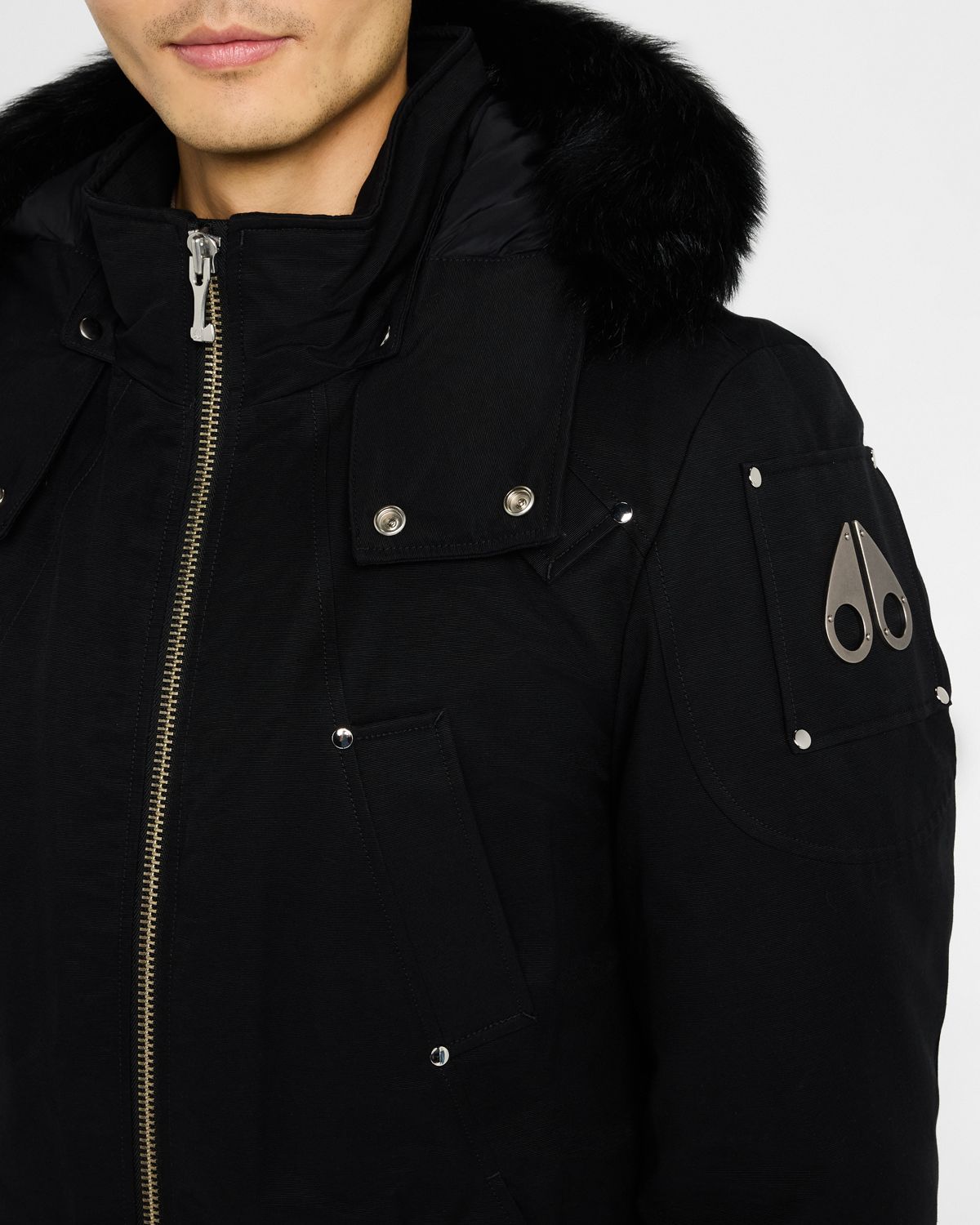 Moose Knuckles Men 's Shearling Ballistic Bomber Jacket | Thumbnail 5 Moose Knuckles Men 's Shearling Ballistic Bomber Jacket | Thumbnail 5