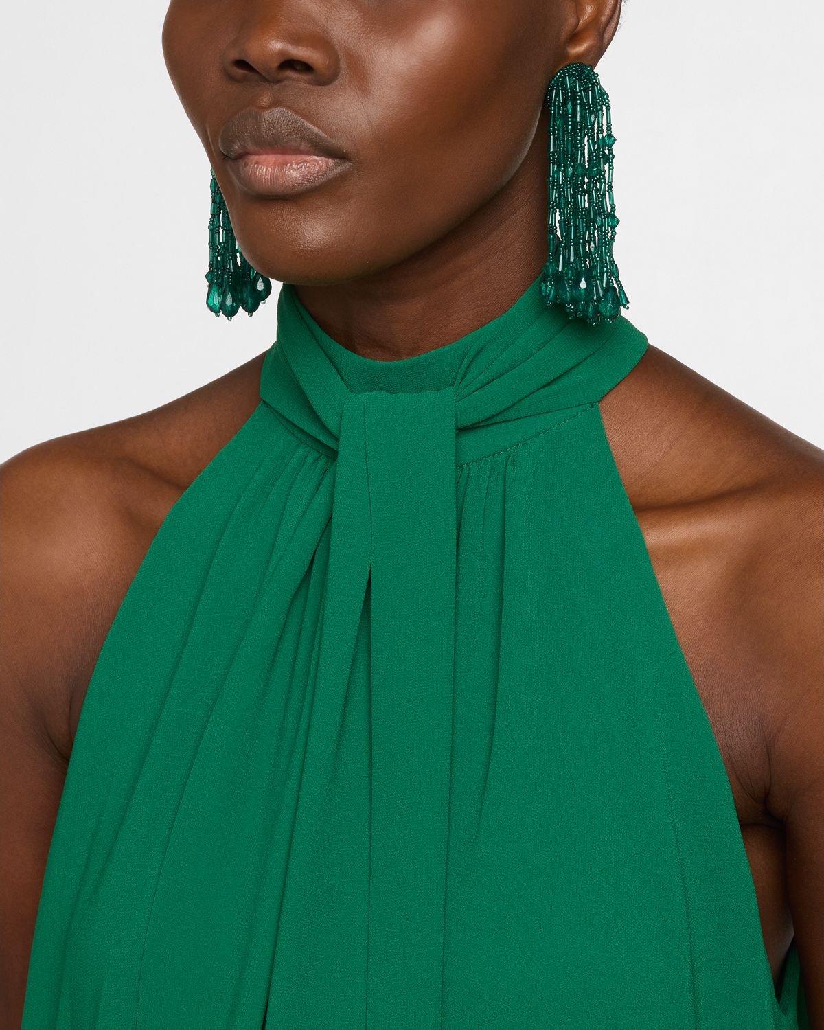 Oscar de la Renta Faceted Bead Pompon Earrings