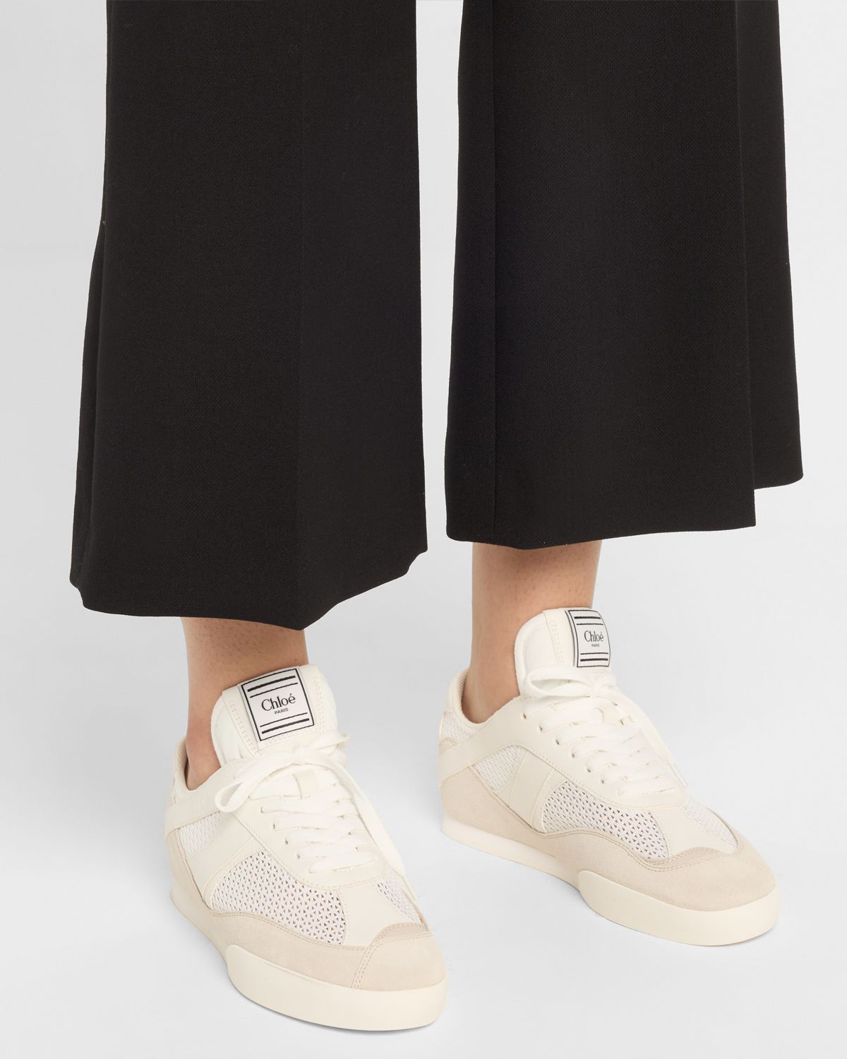 Chloe Kick Mesh and Leather Low-Top Sneakers