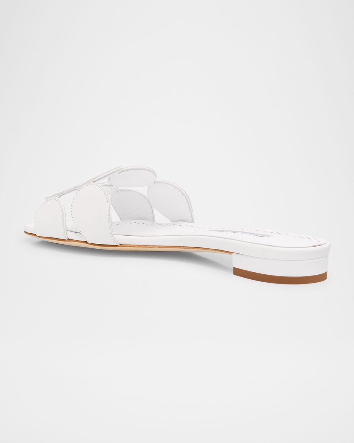 Manolo Blahnik Circle-Cut Leather Flat Slide Sandals | Thumbnail 5 Manolo Blahnik Circle-Cut Leather Flat Slide Sandals | Thumbnail 5