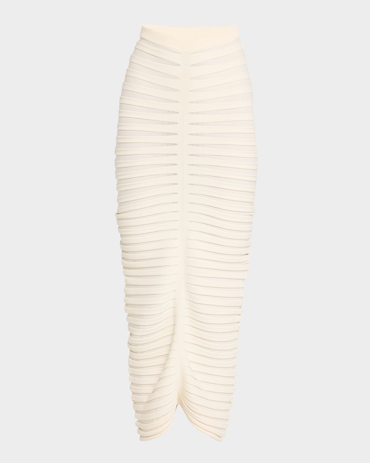 LAPOINTE Matte Viscose Wide Rib Midi Skirt
