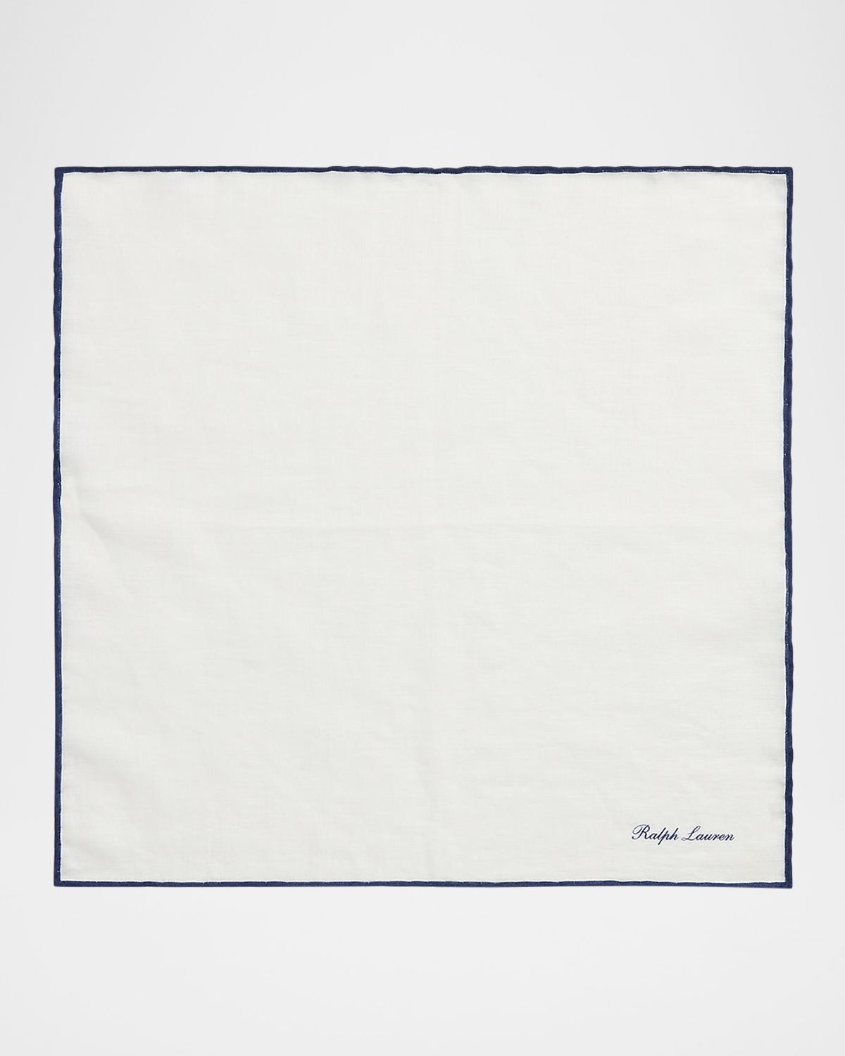 Ralph Lauren Purple Label Men 's Tipped Linen Pocket Square